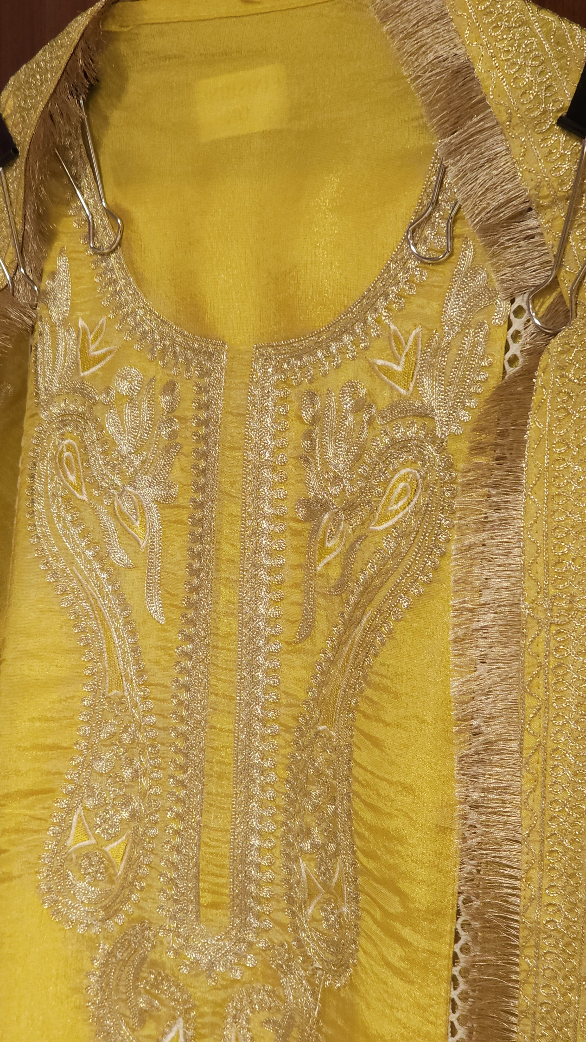 Shimmer Tissue Aari Work Suit - An Easy Festive Style