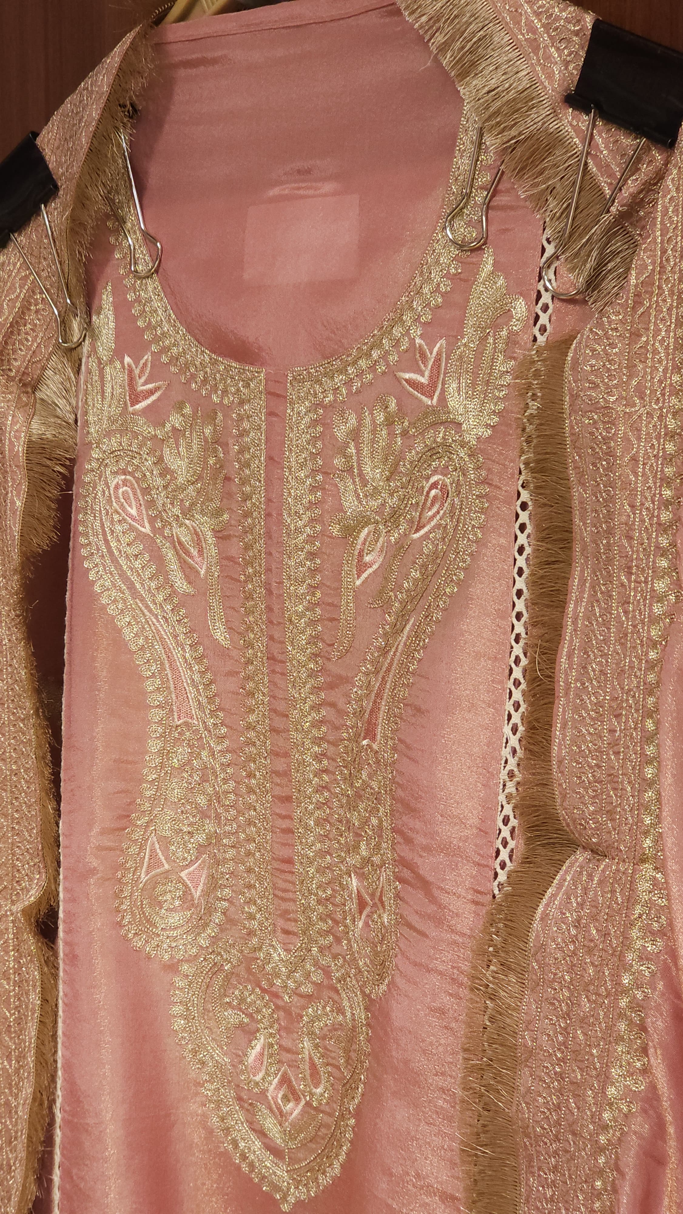 Shimmer Tissue Aari Work Suit - An Easy Festive Style