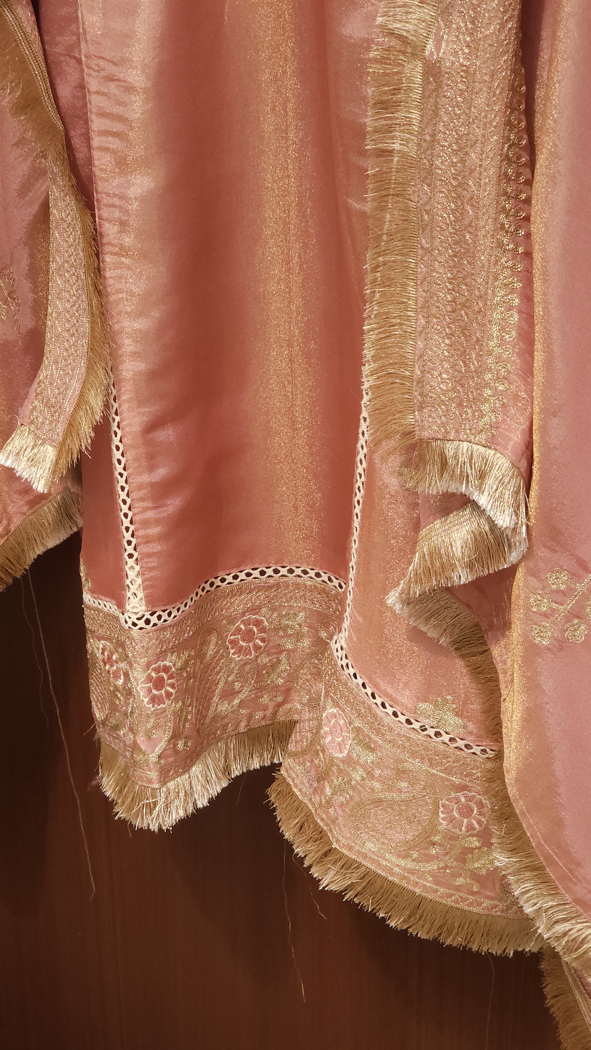 Shimmer Tissue Aari Work Suit - An Easy Festive Style
