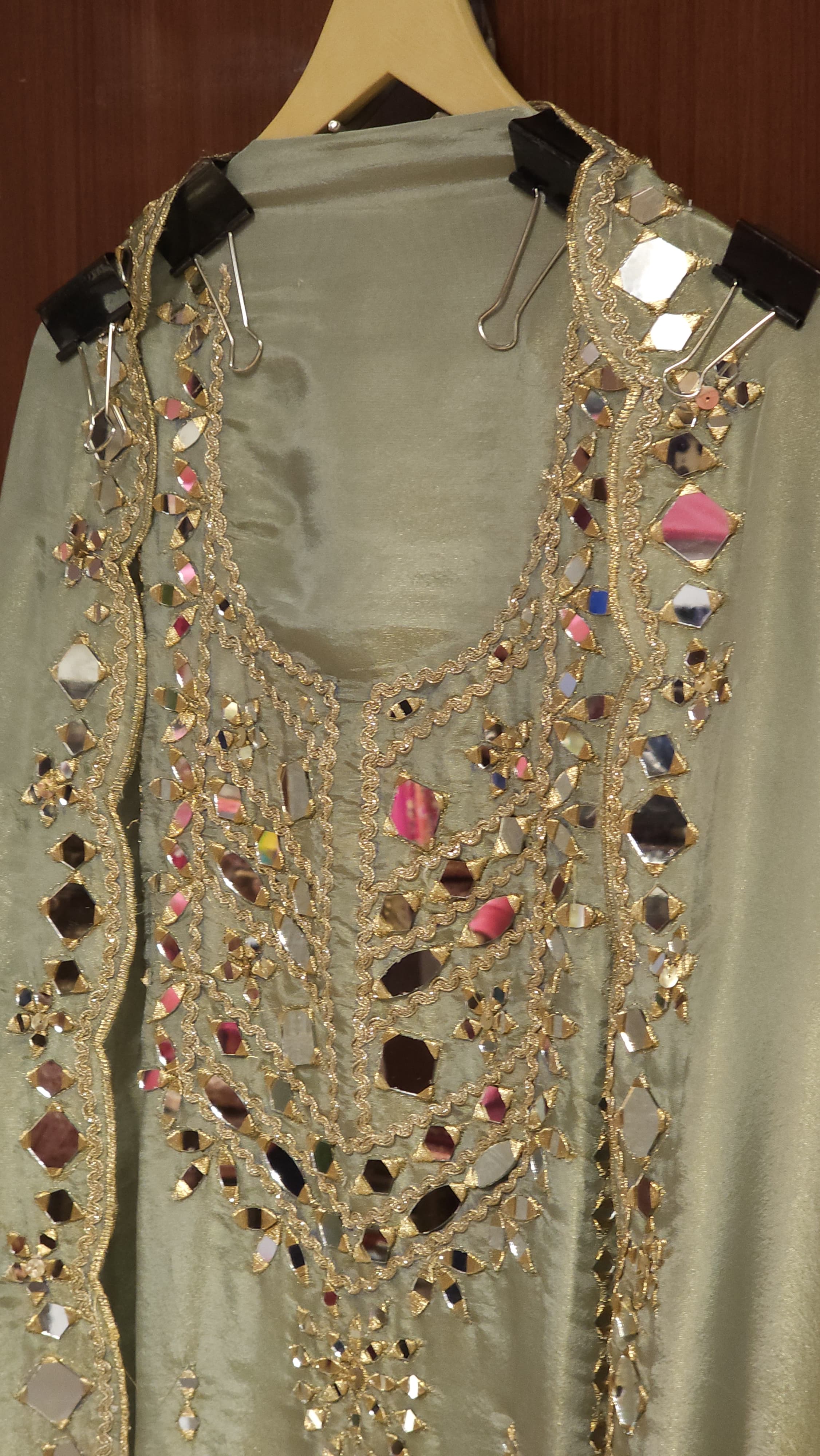 Luxury Mirror Work Ensemble - New Sage Green