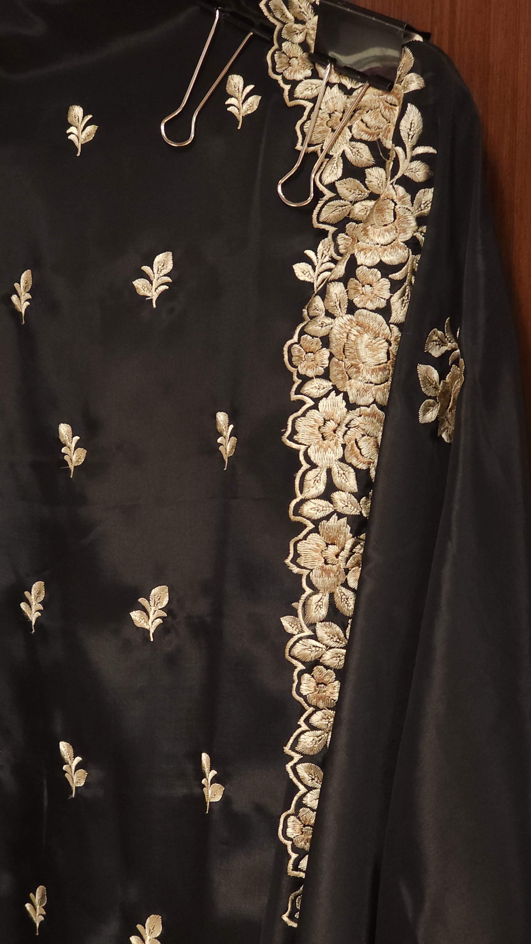 Black Edition, Parsi embroidery Suit - now in Satin Organza