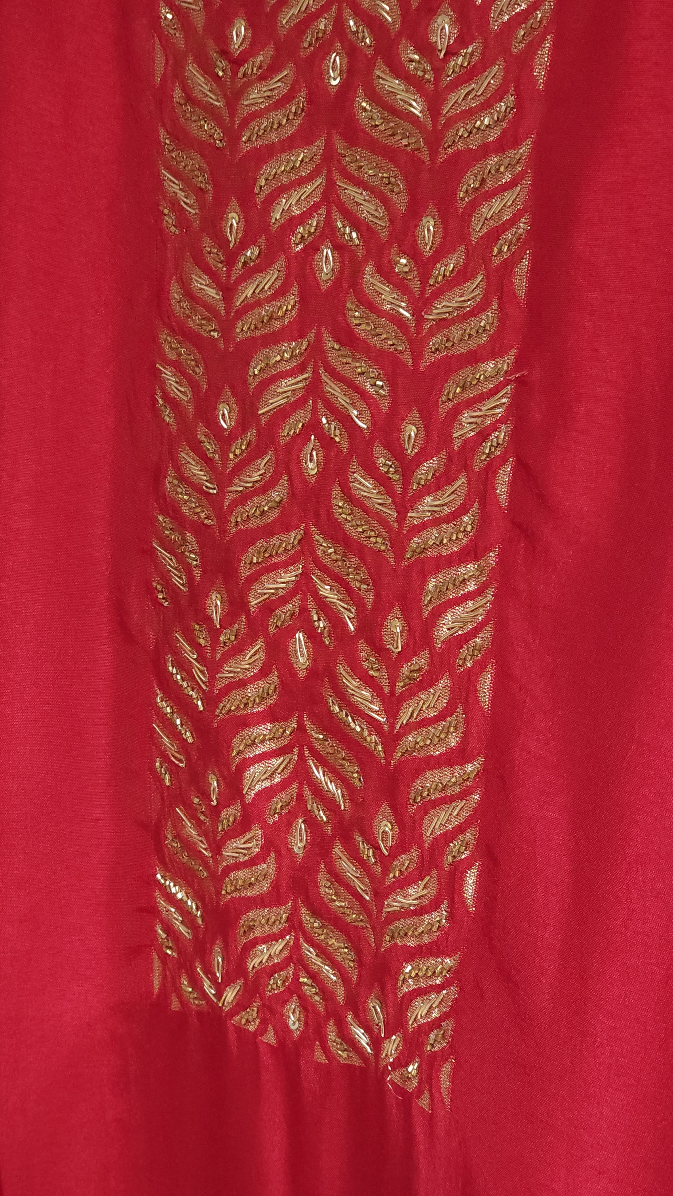 Woven Cotton Silk Suit with Detailed Embroidered