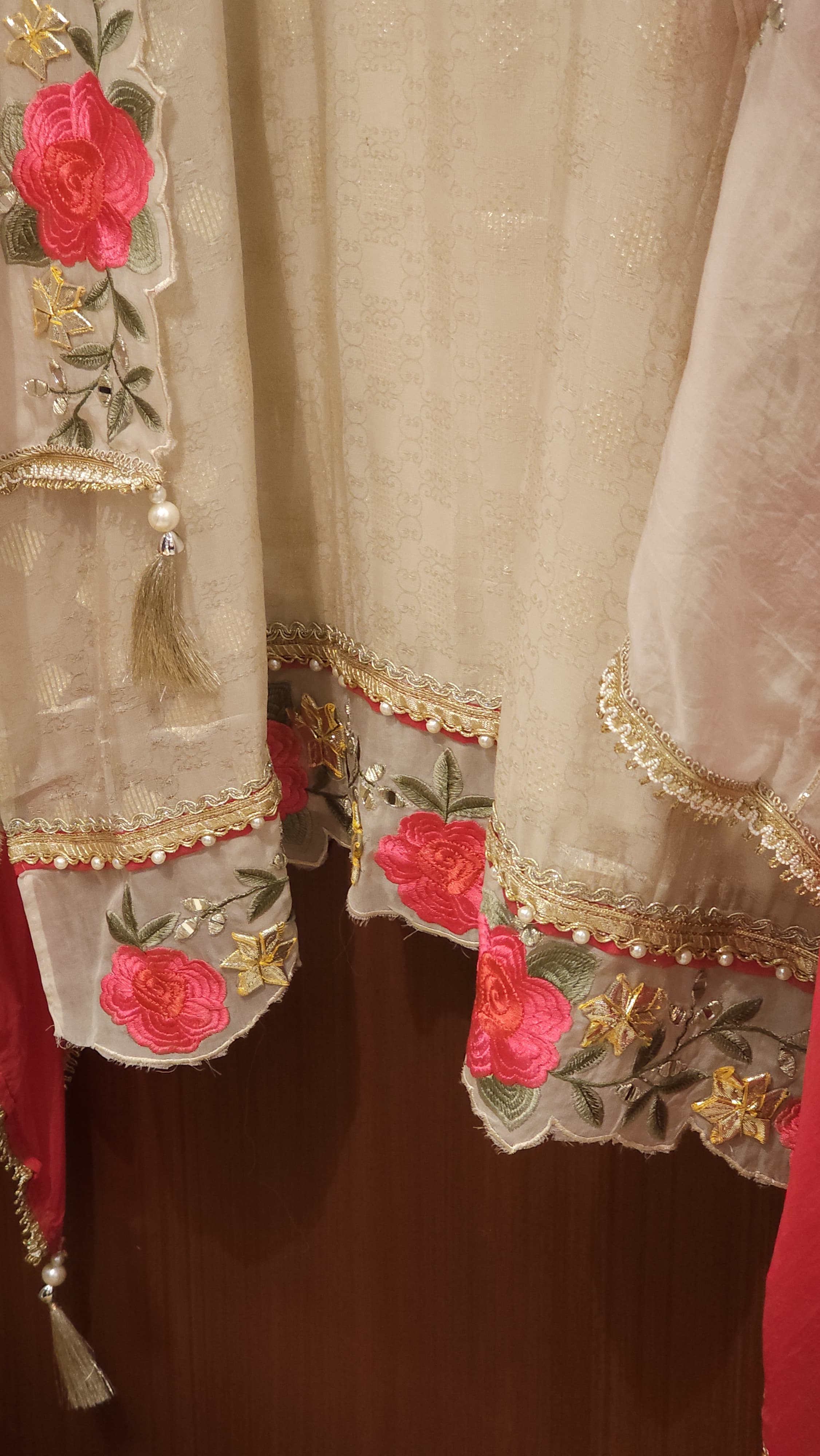 The Gulaab Suit - Self Woven, Rich Texture Tissue Suit