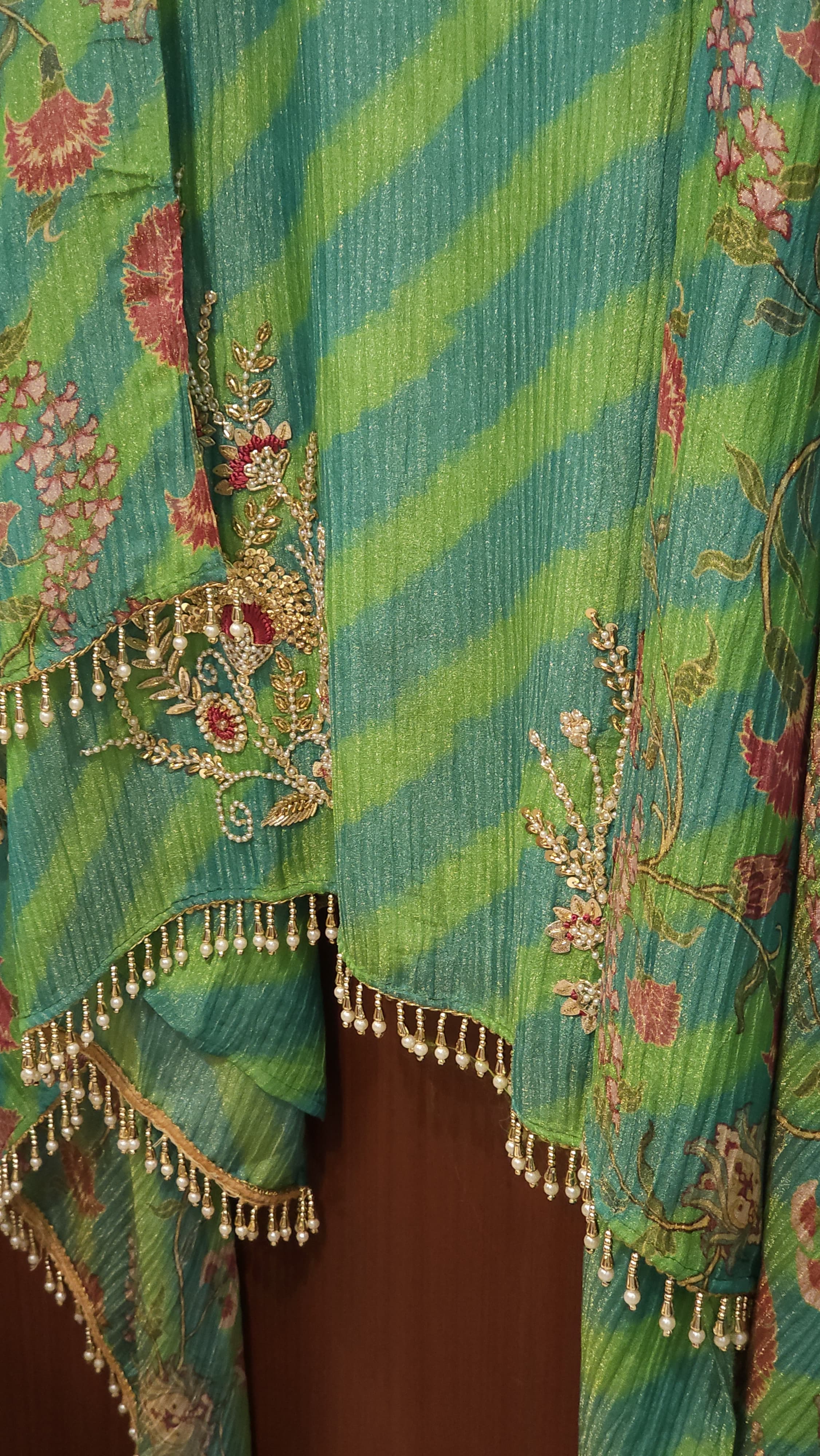 Jaipuri Lehariya & Handwork Fusion- Summer Ready on Crush Tissue