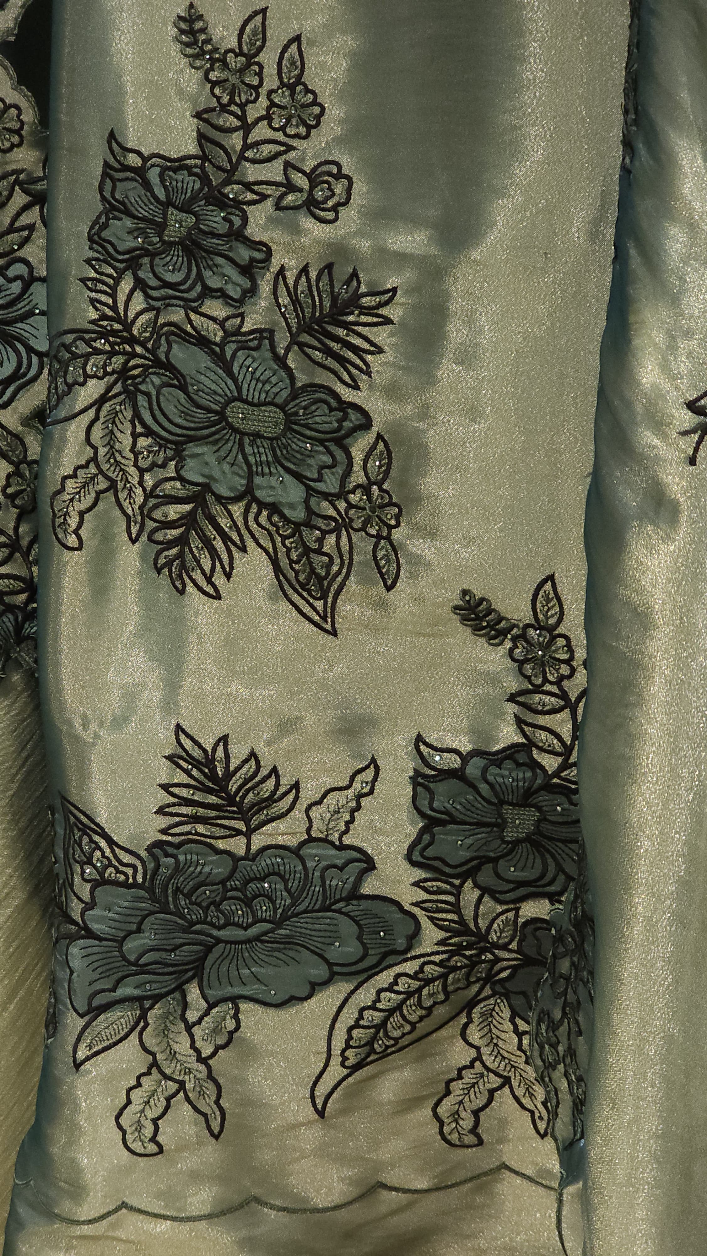 Italian Glass Tissue Suit – Patchwork Embroidery