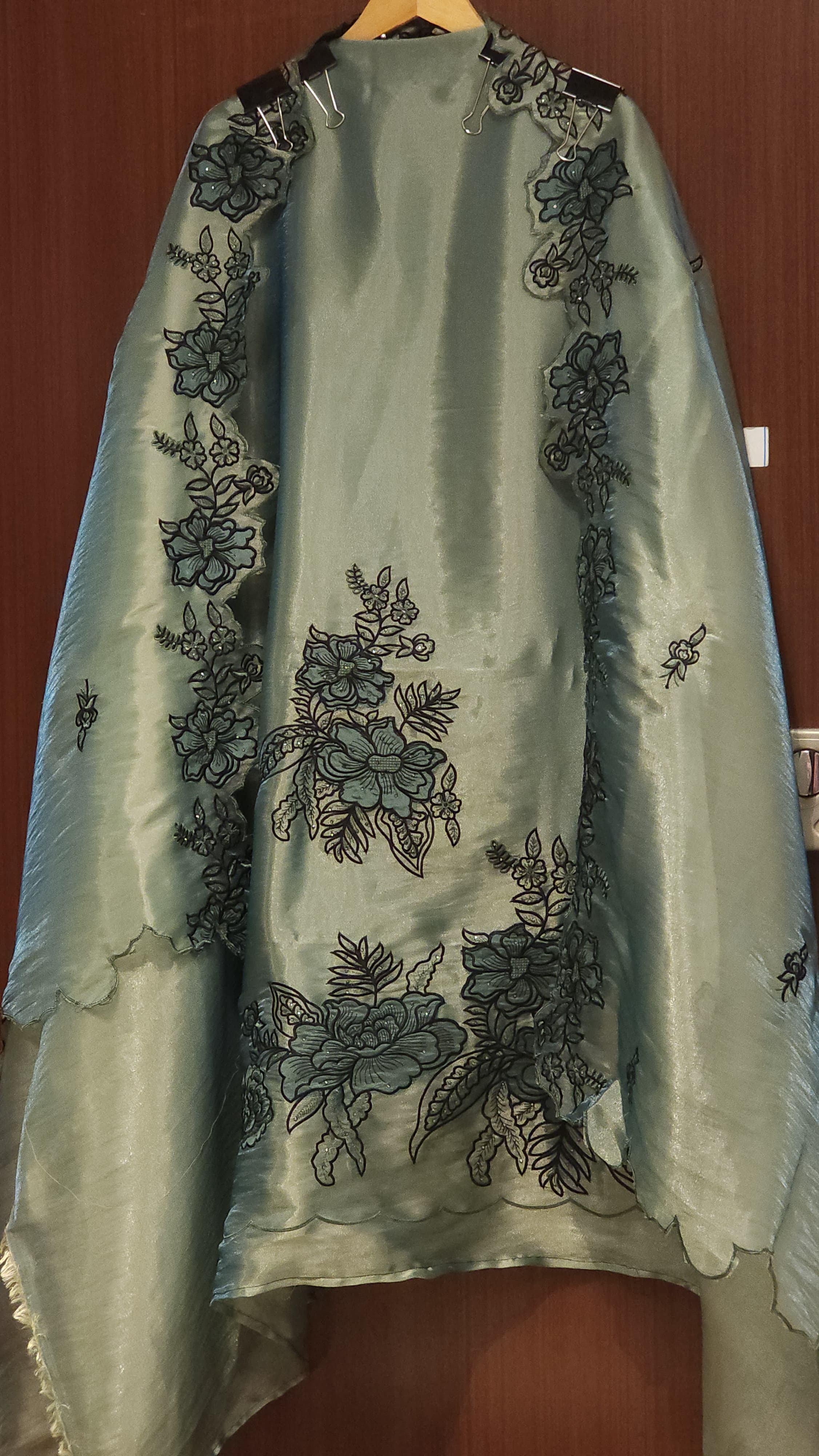 Italian Glass Tissue Suit – Patchwork Embroidery