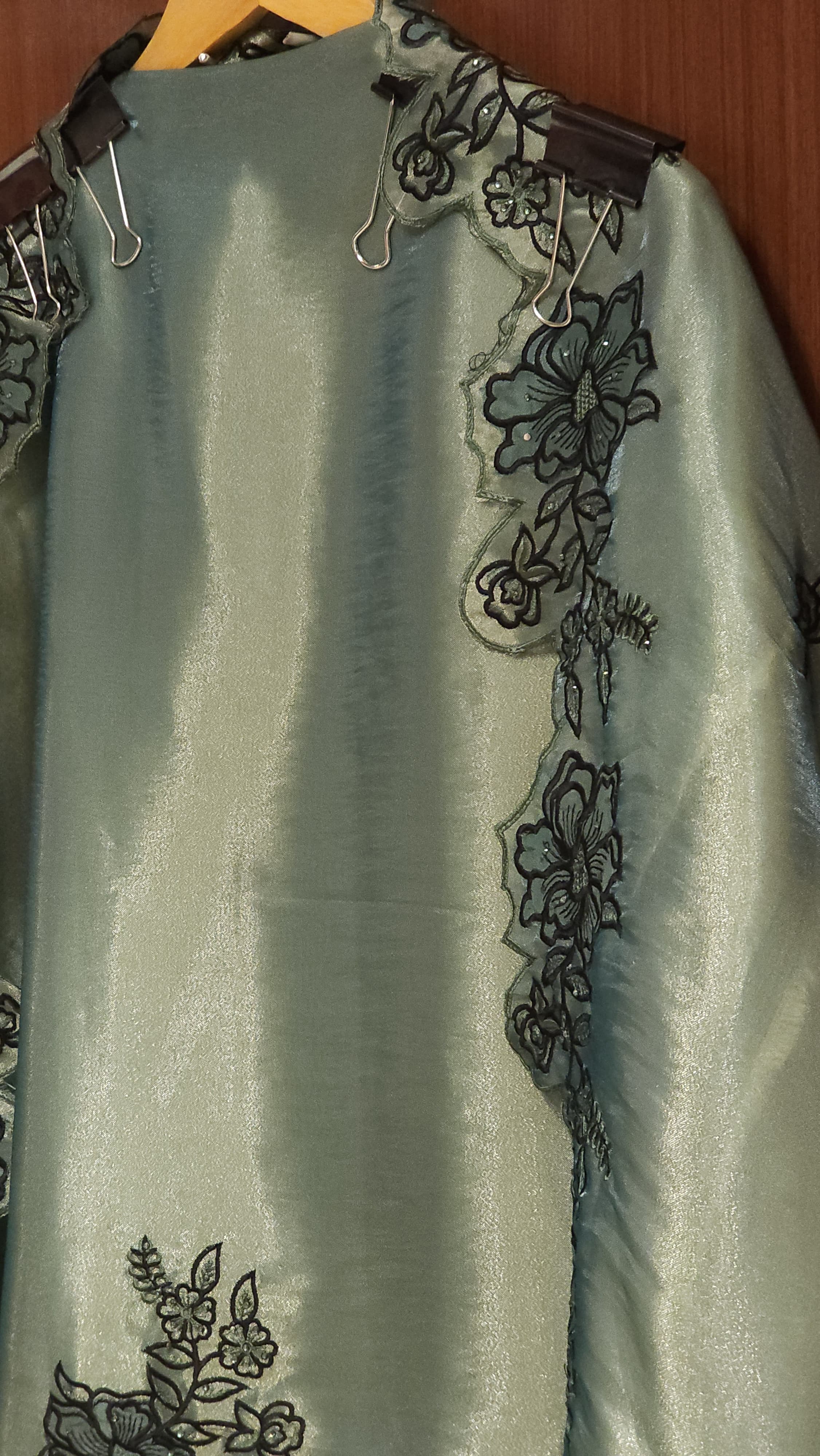 Italian Glass Tissue Suit – Patchwork Embroidery