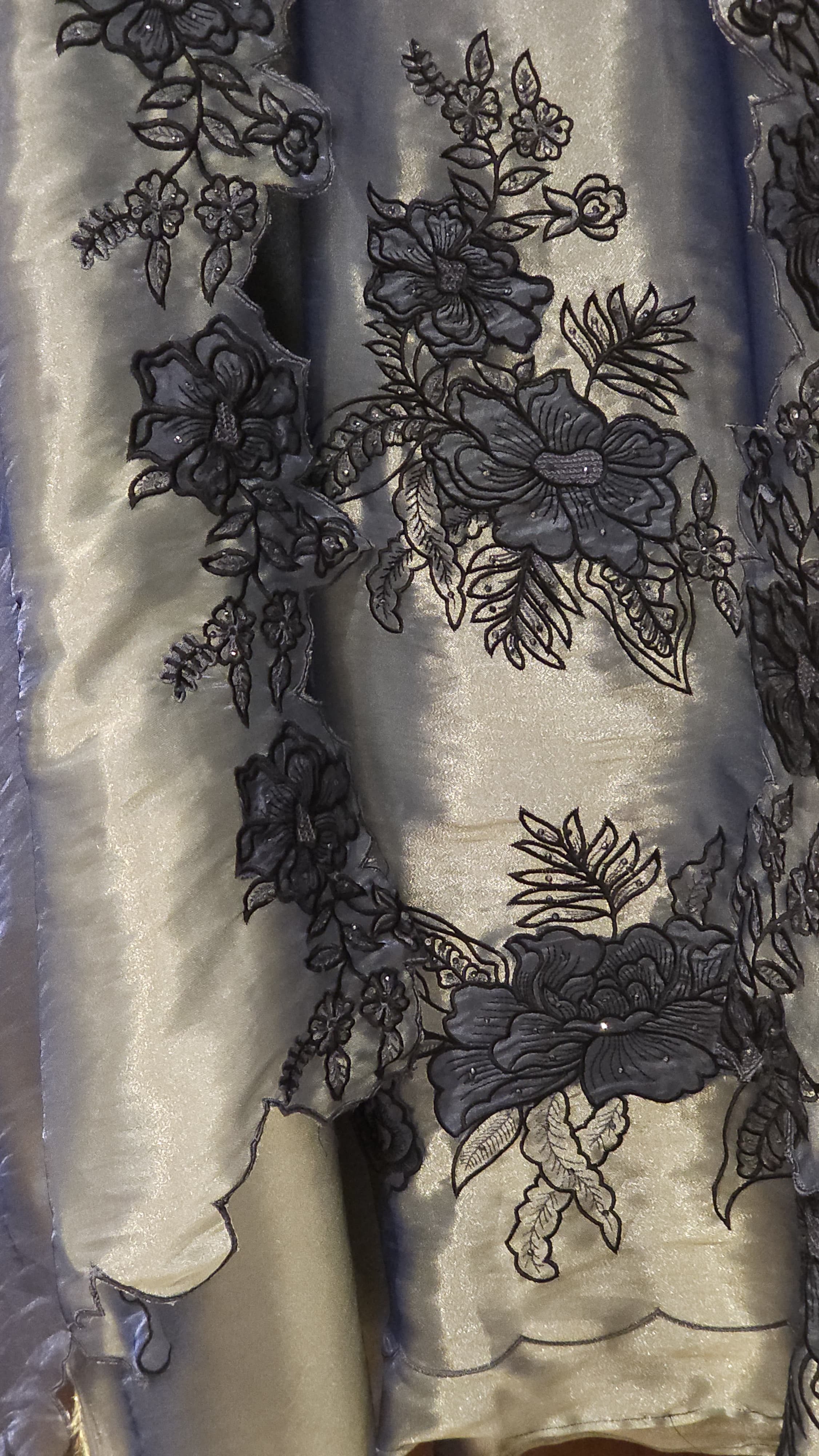 Italian Glass Tissue Suit – Patchwork Embroidery
