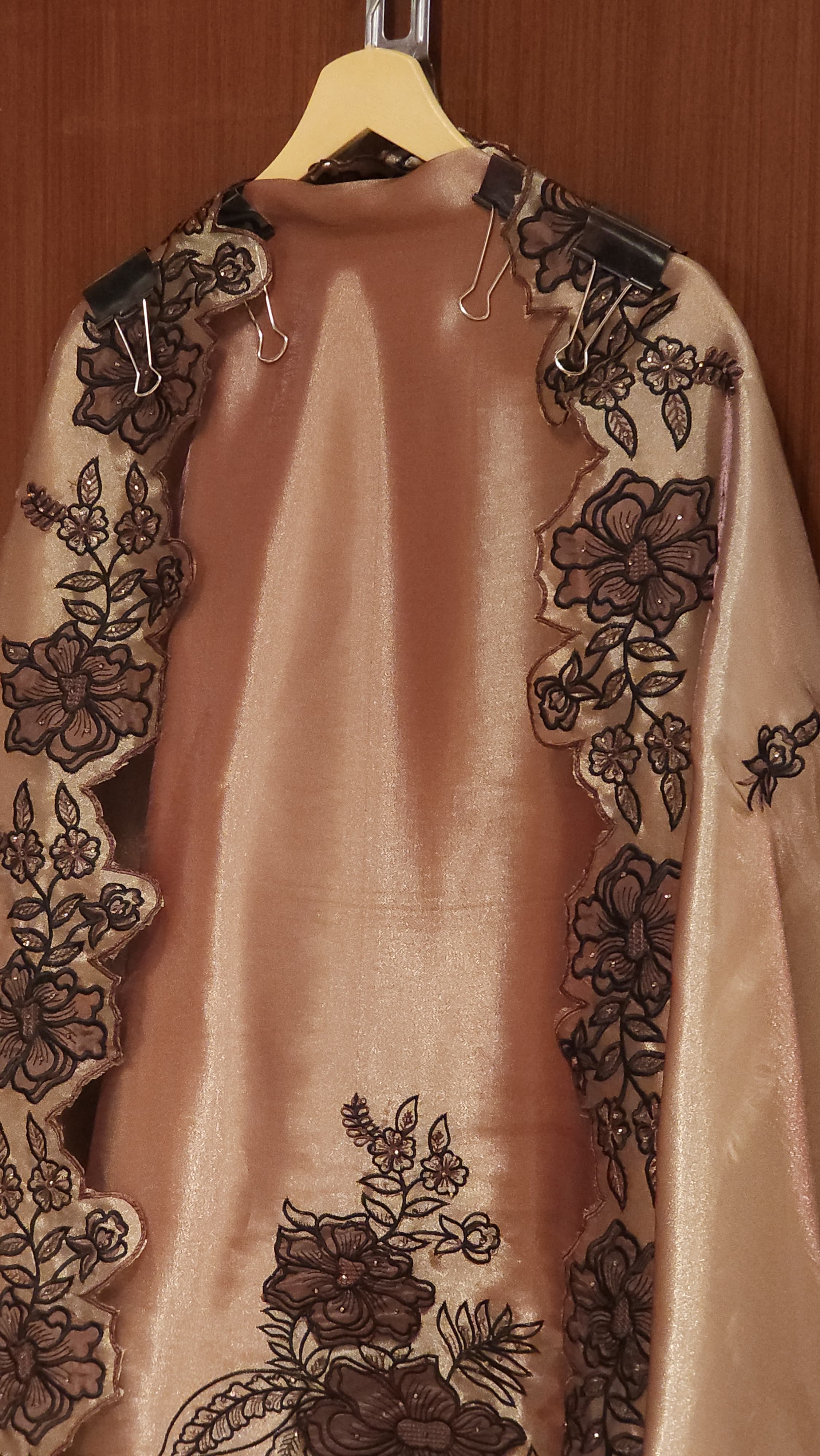 Italian Glass Tissue Suit – Patchwork Embroidery