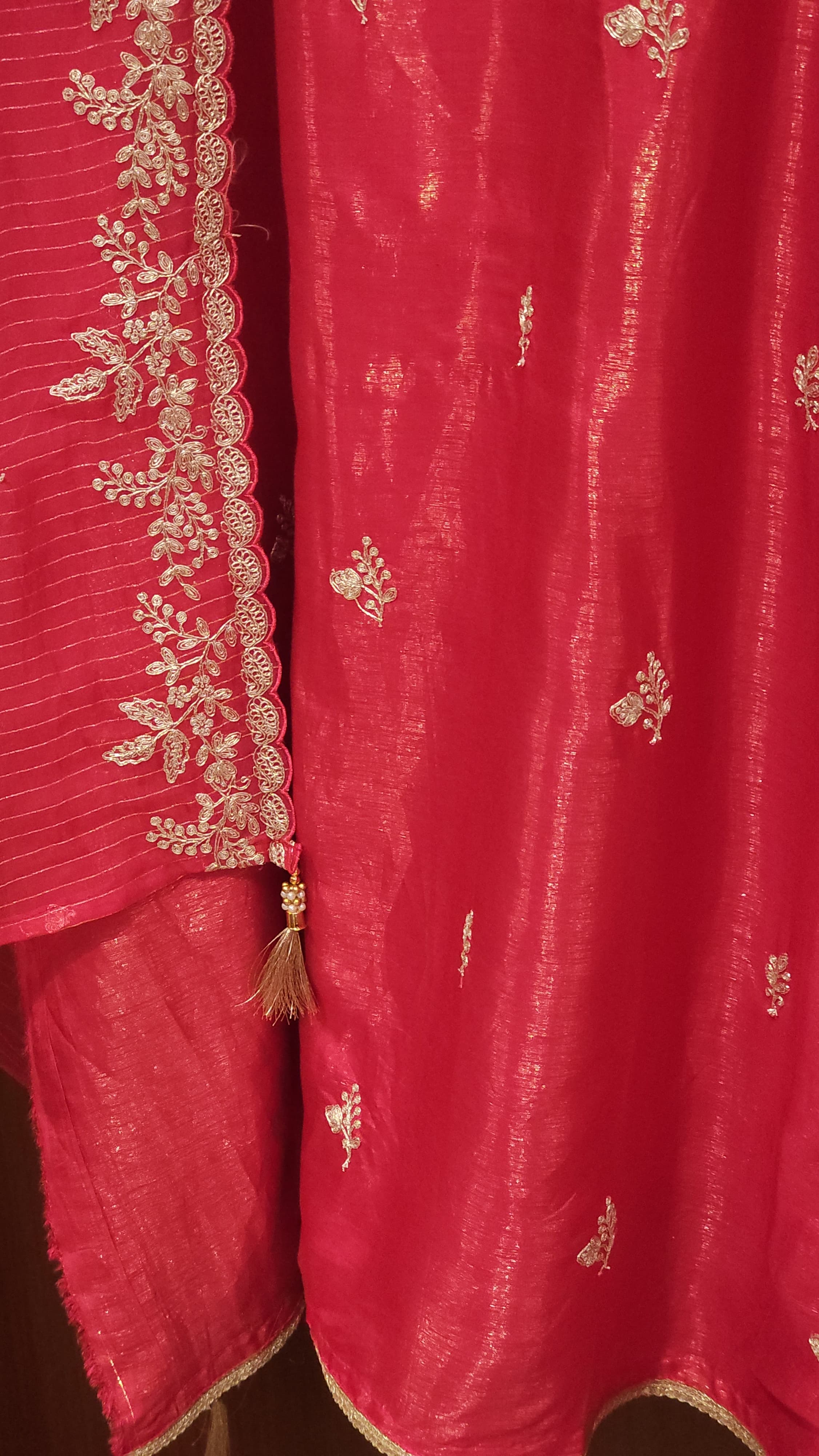Bright Summer- Shimmer Muslin Suit with Gold Lurex Dupatta