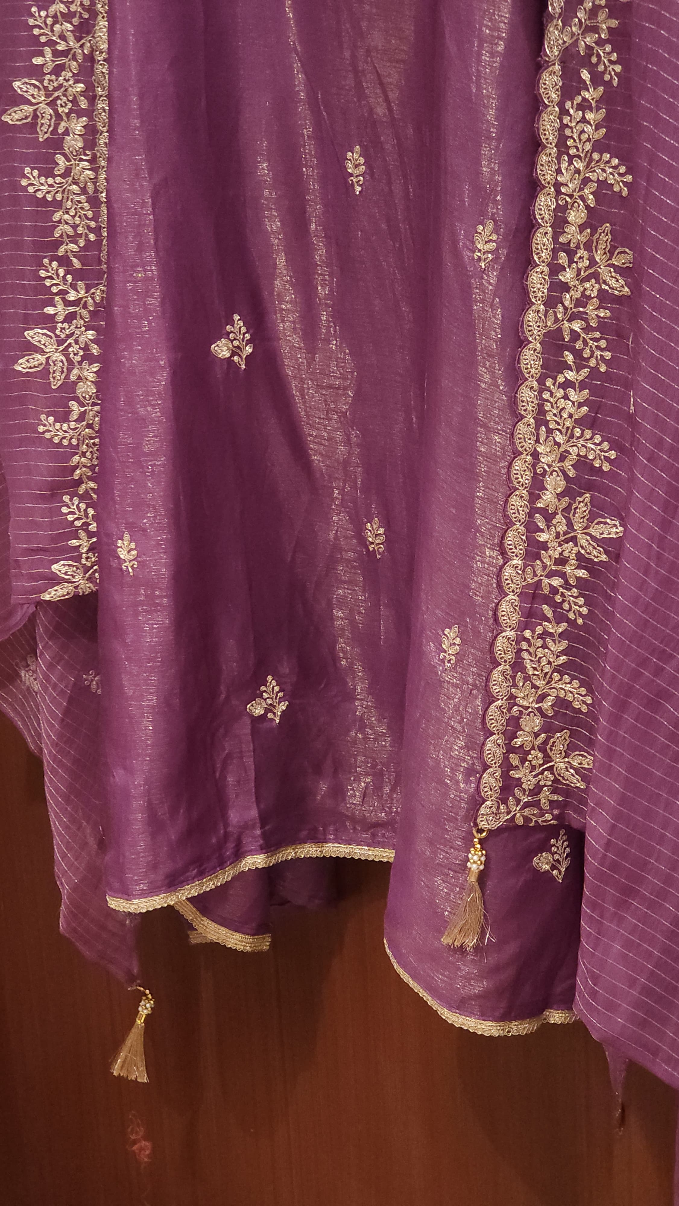 Bright Summer- Shimmer Muslin Suit with Gold Lurex Dupatta