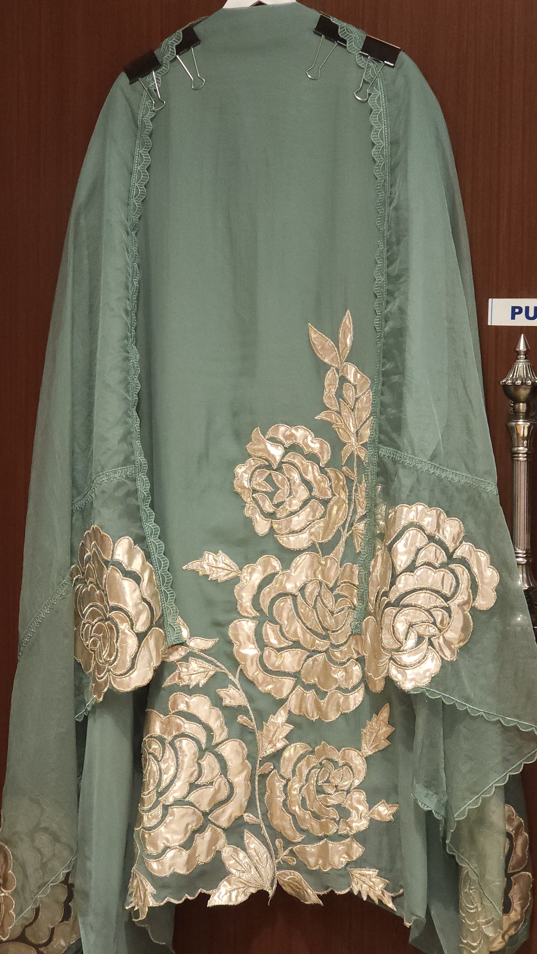 Soft Organza Suit with Rose Gold Patchwork