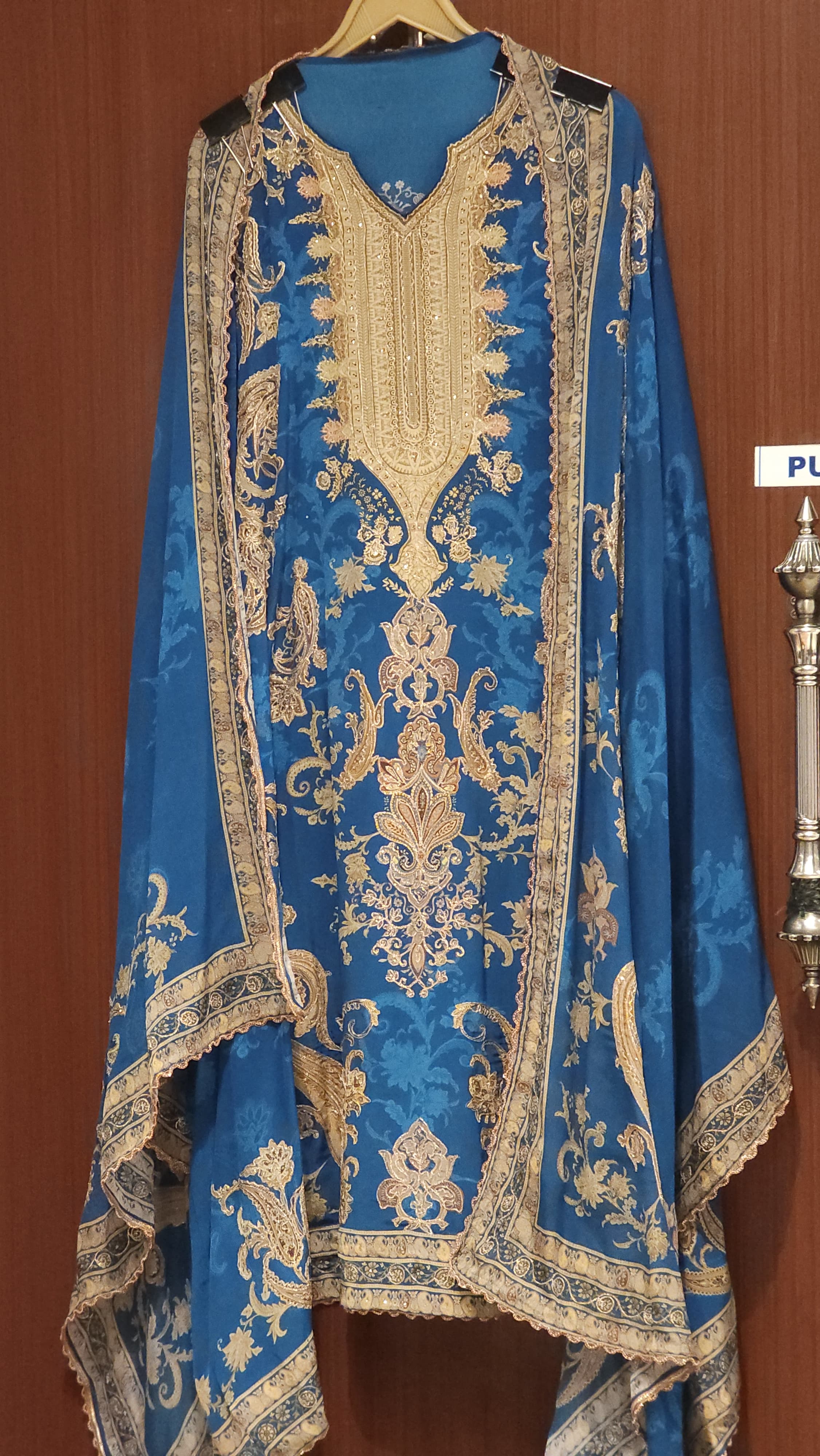 Pakistani Pure Crepe Suit- Grand Embroidered Dupatta