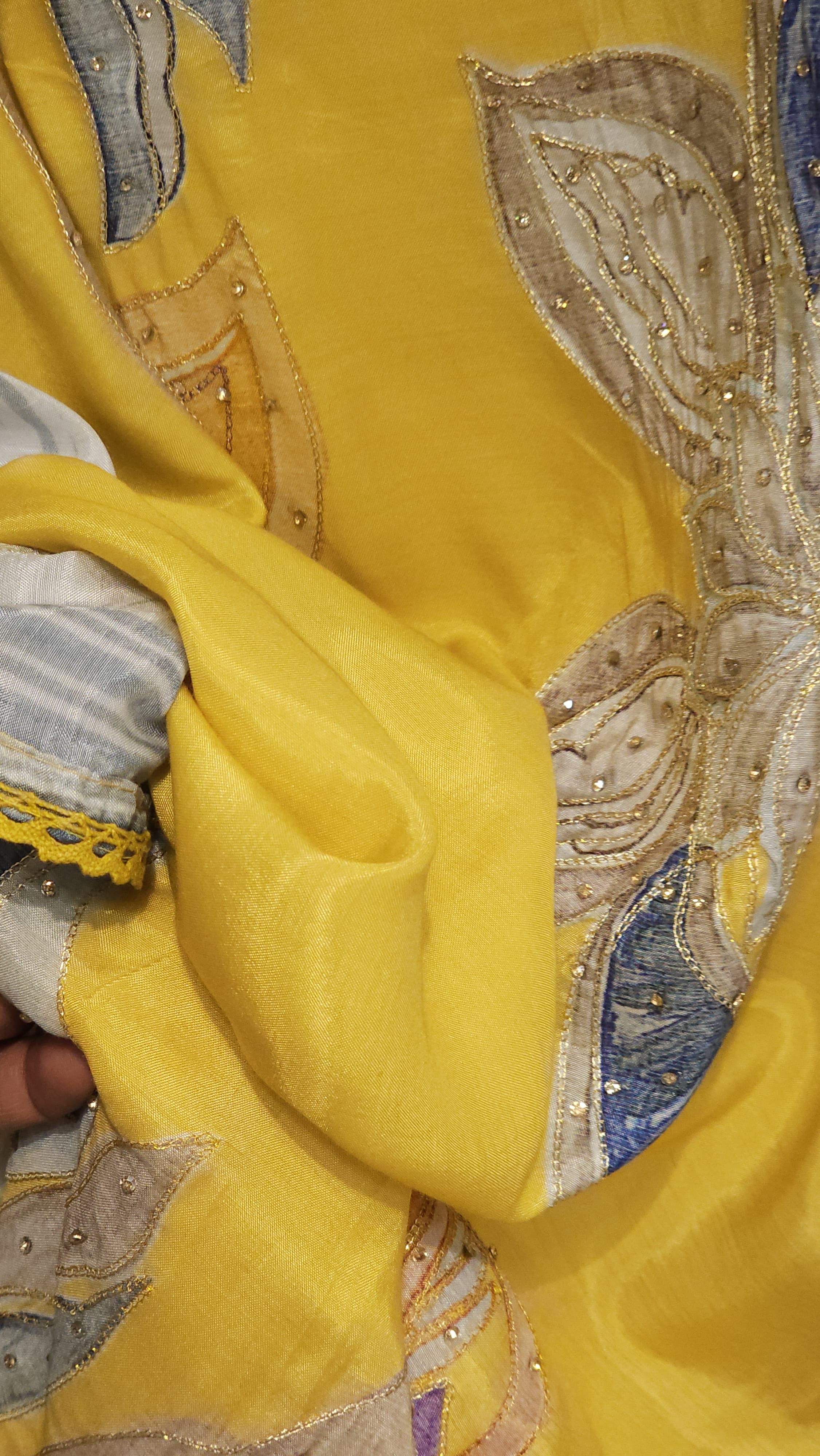Yellow Muslin Summer Edit (Embroidered Dupatta)