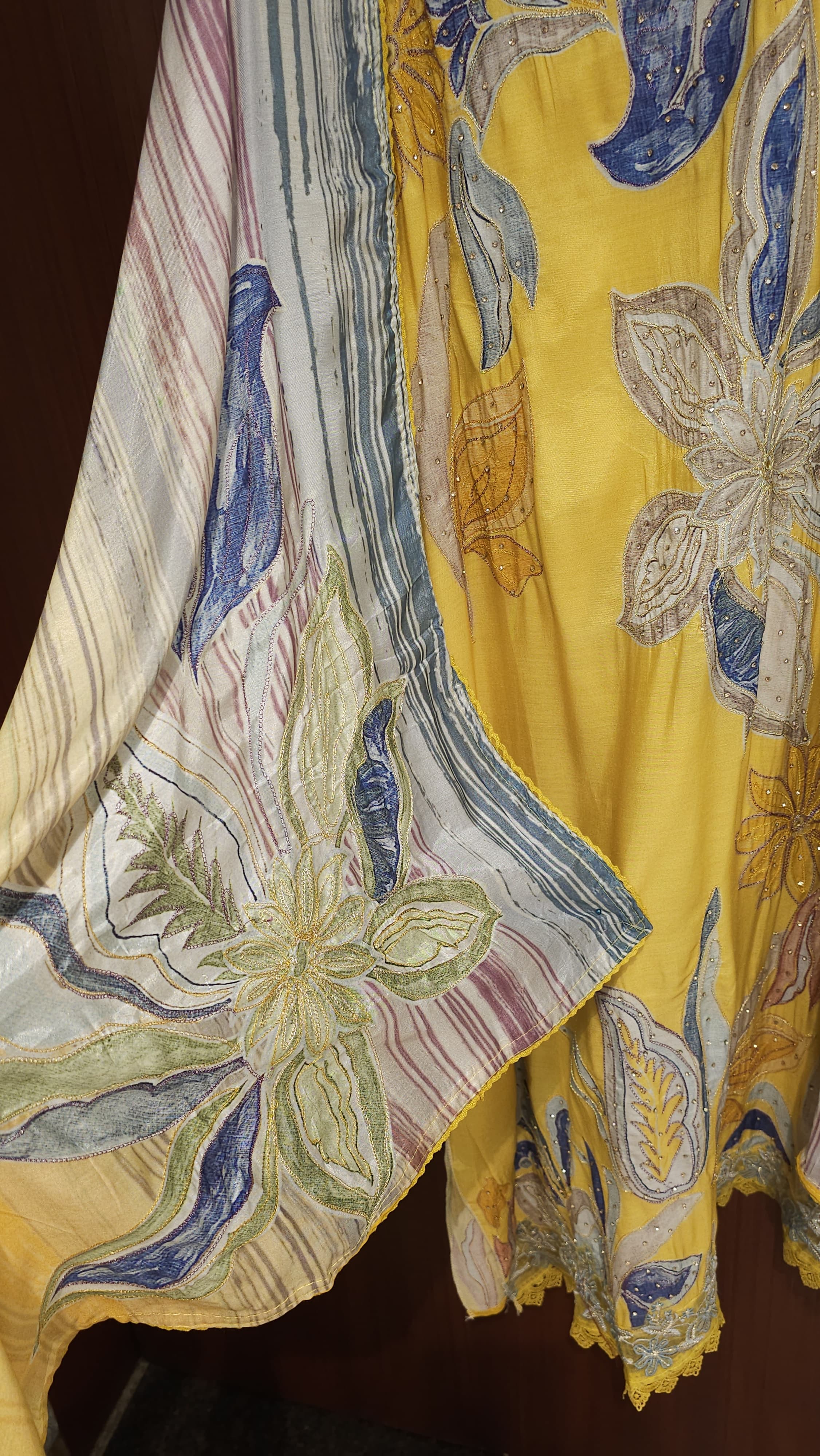 Yellow Muslin Summer Edit (Embroidered Dupatta)