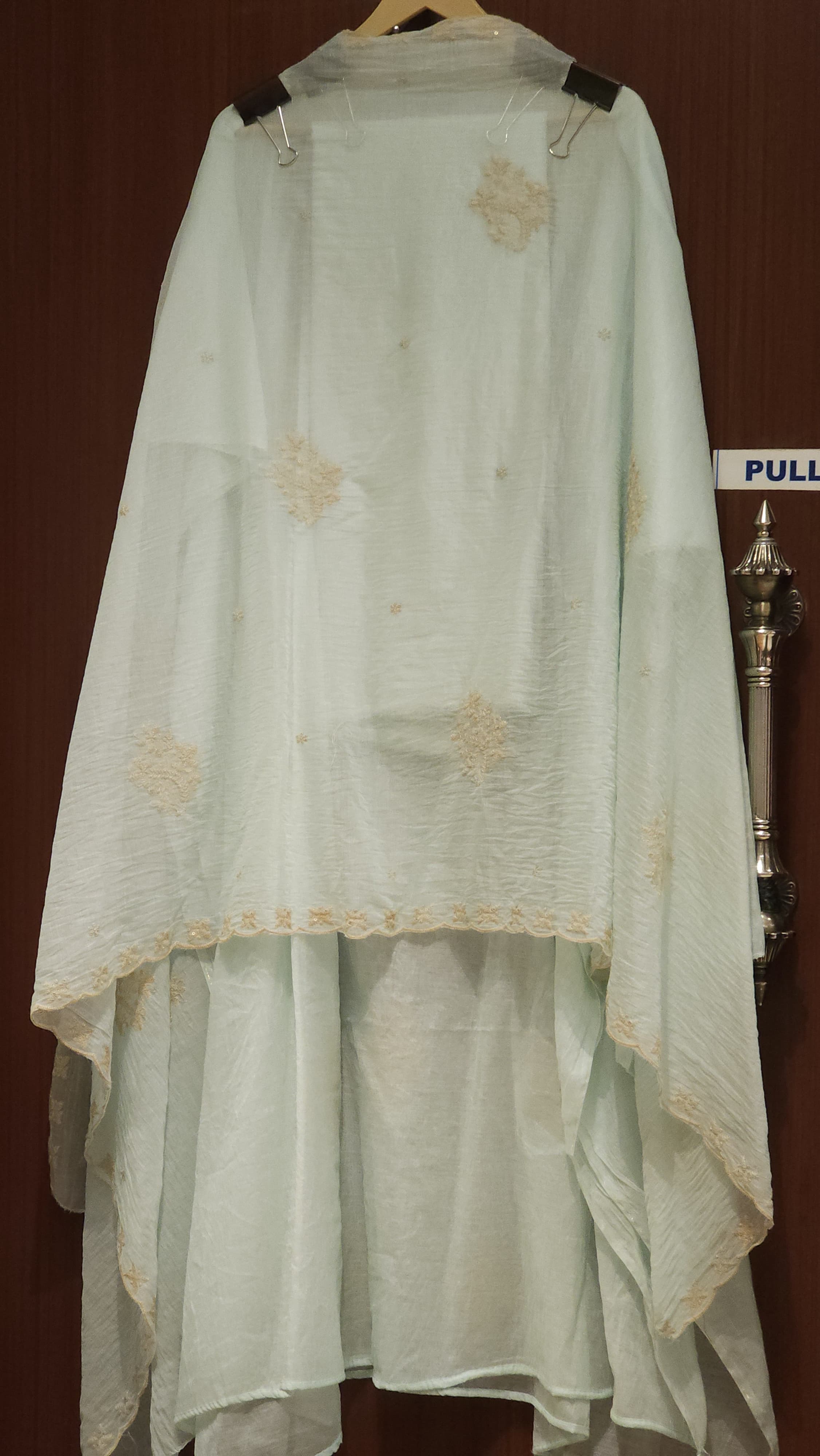 Mul Chanderi Suit in Lucknowi Embroidery