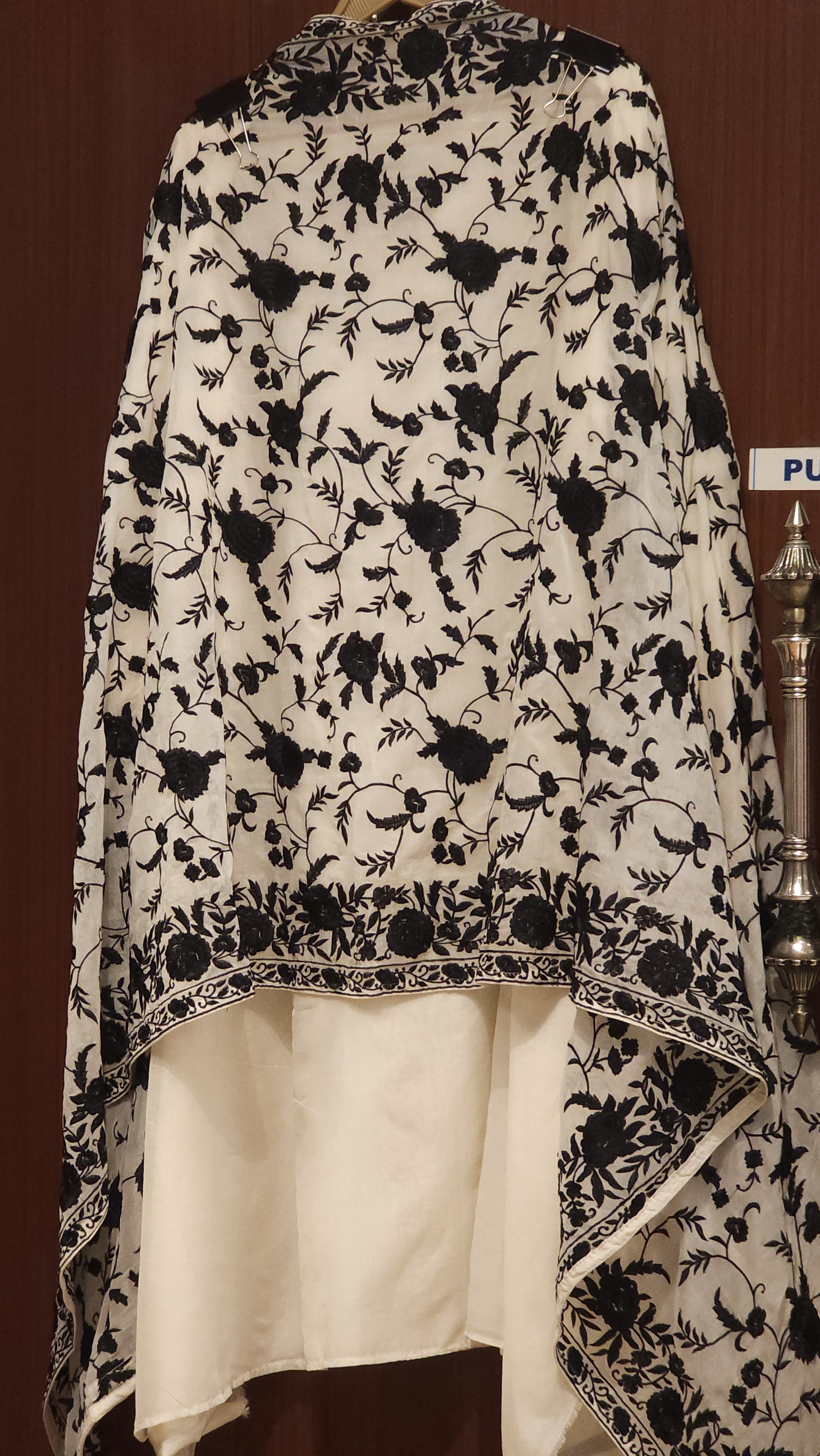 Pure Mul Cotton Parsi Embroidery- Monochrome Edit