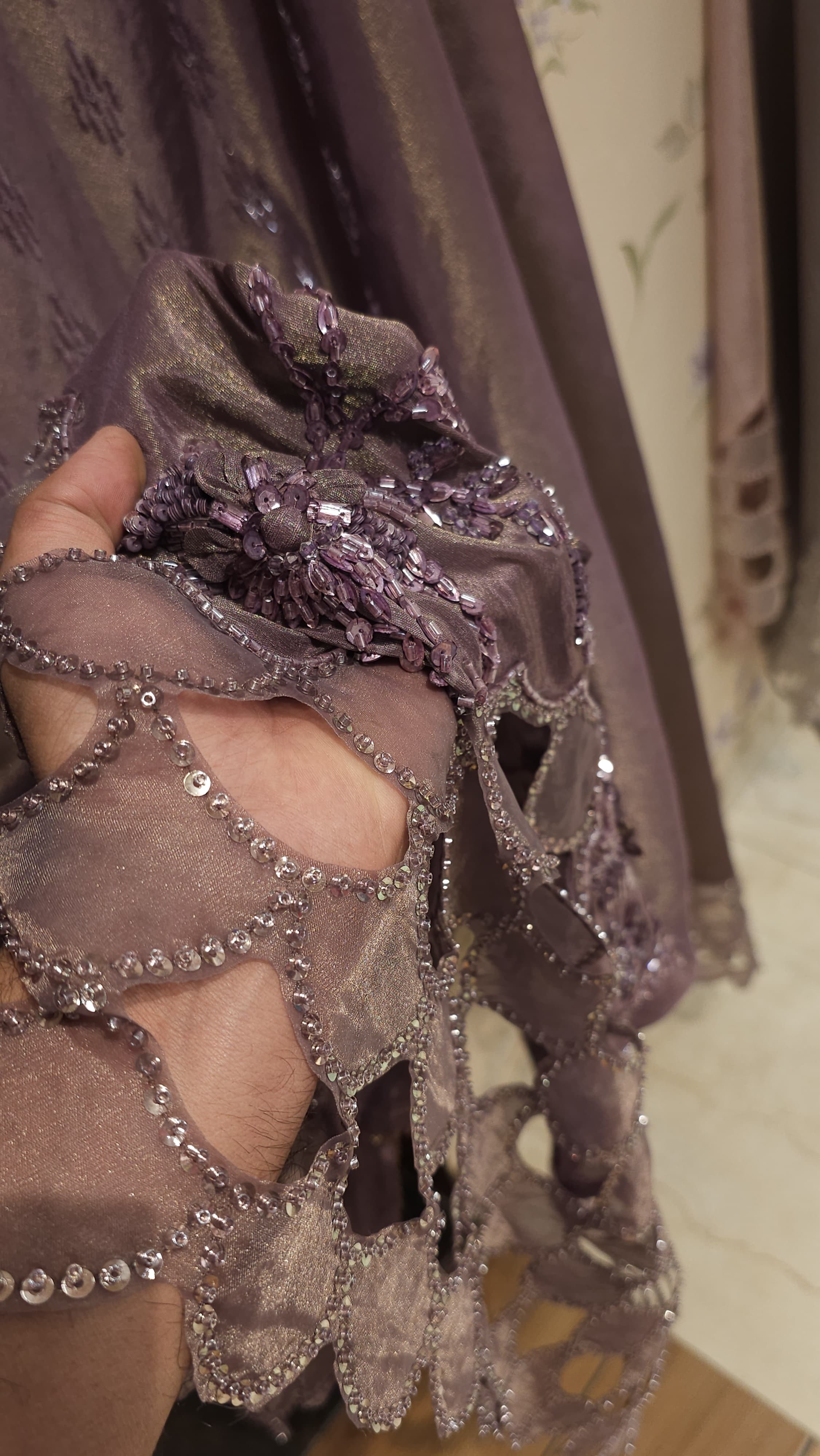 Indo-Western Tissue Suit Cutwork 2.O