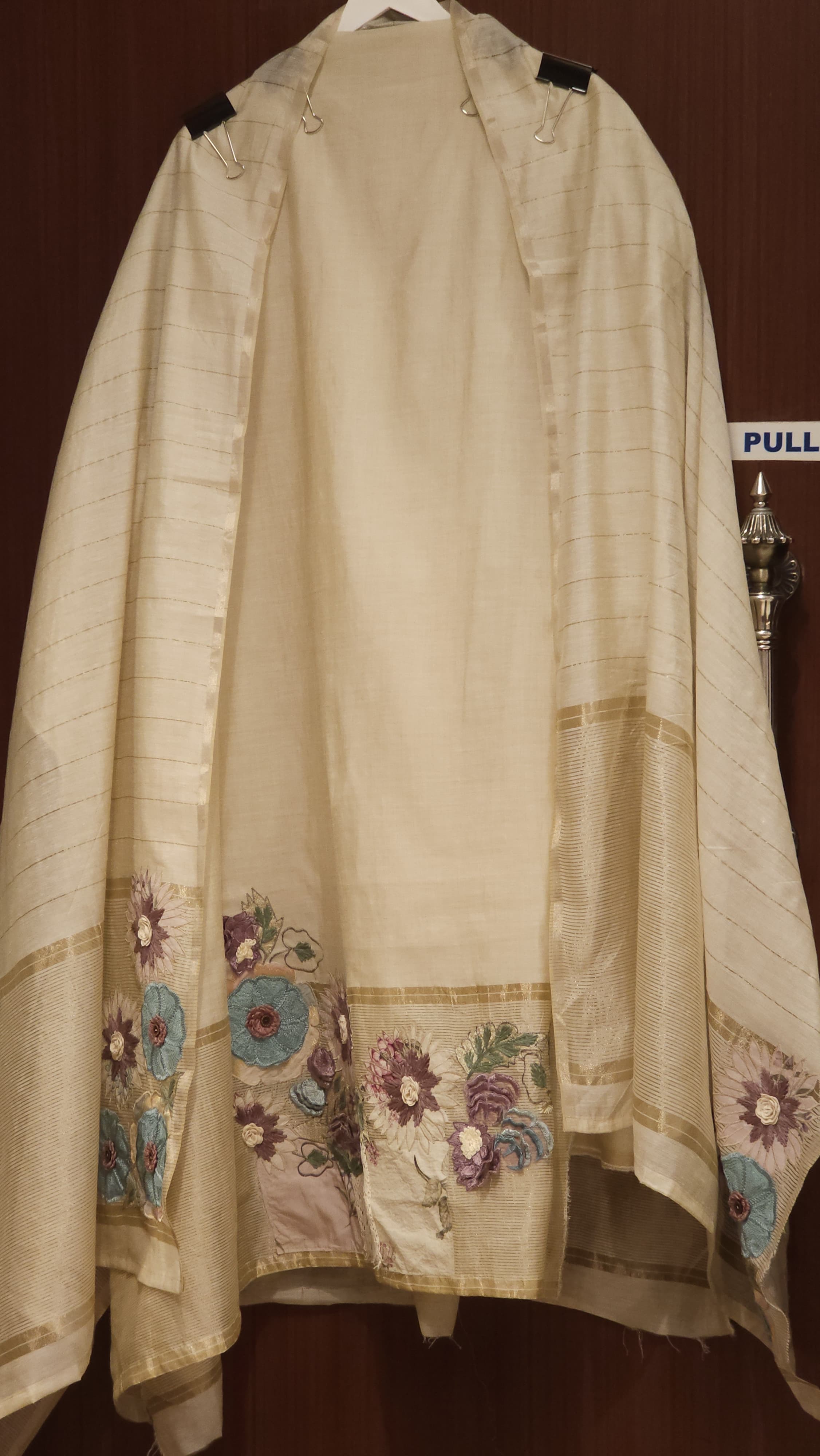 Jamdani Cotton Suit - Gold Lurex Weave | Handcrafted Details