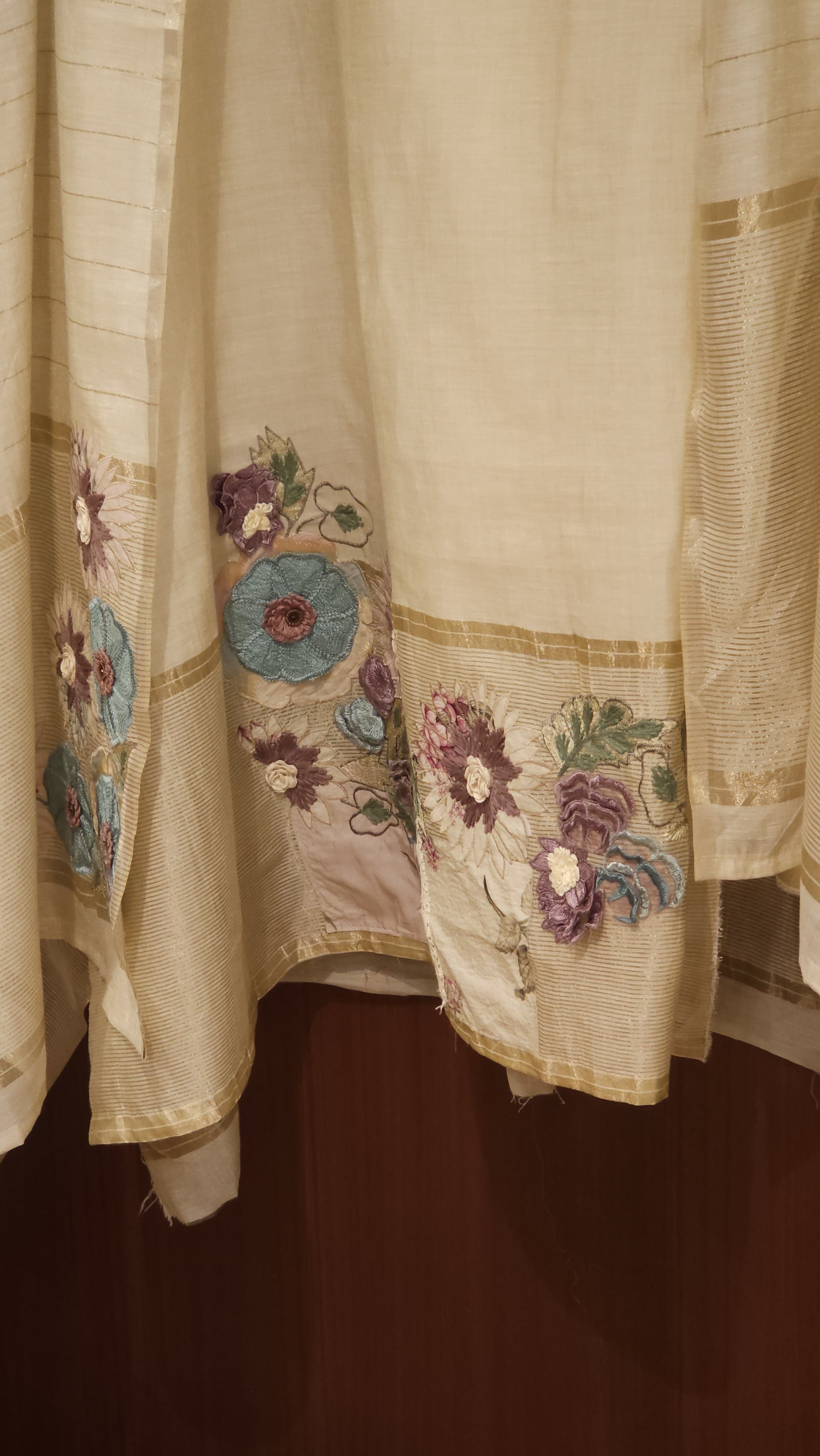 Jamdani Cotton Suit - Gold Lurex Weave | Handcrafted Details