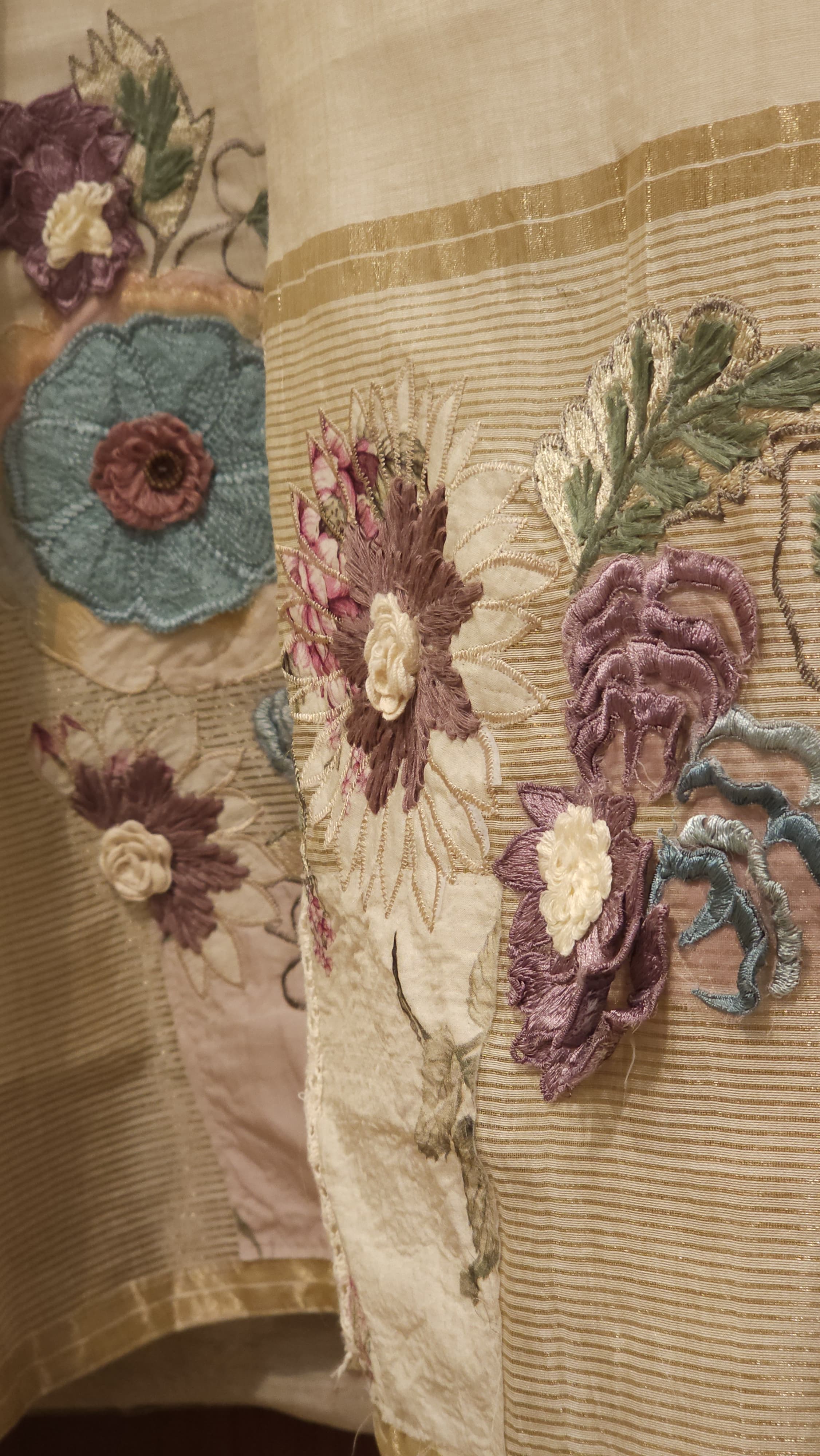 Jamdani Cotton Suit - Gold Lurex Weave | Handcrafted Details