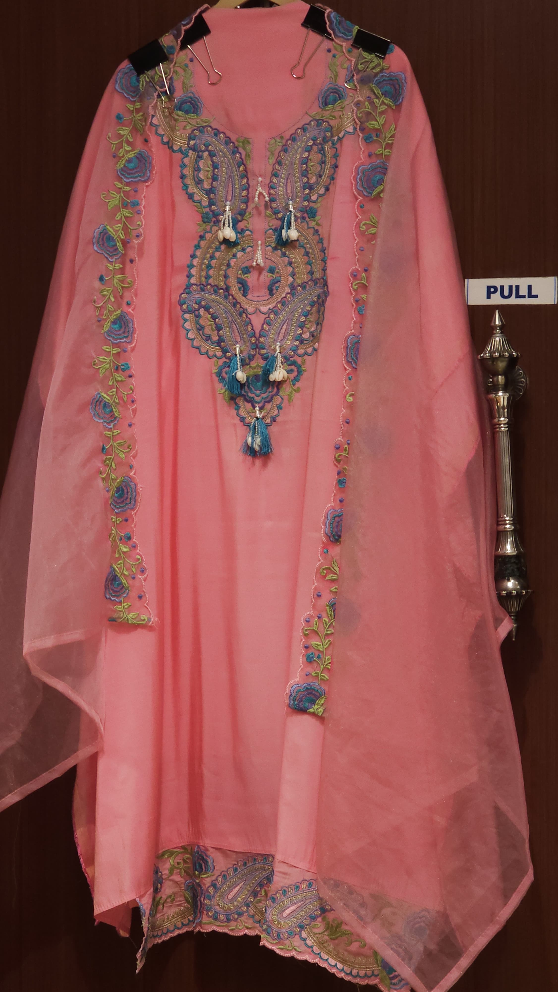 Organza Dupatta Modal Cotton Embroidered Suit