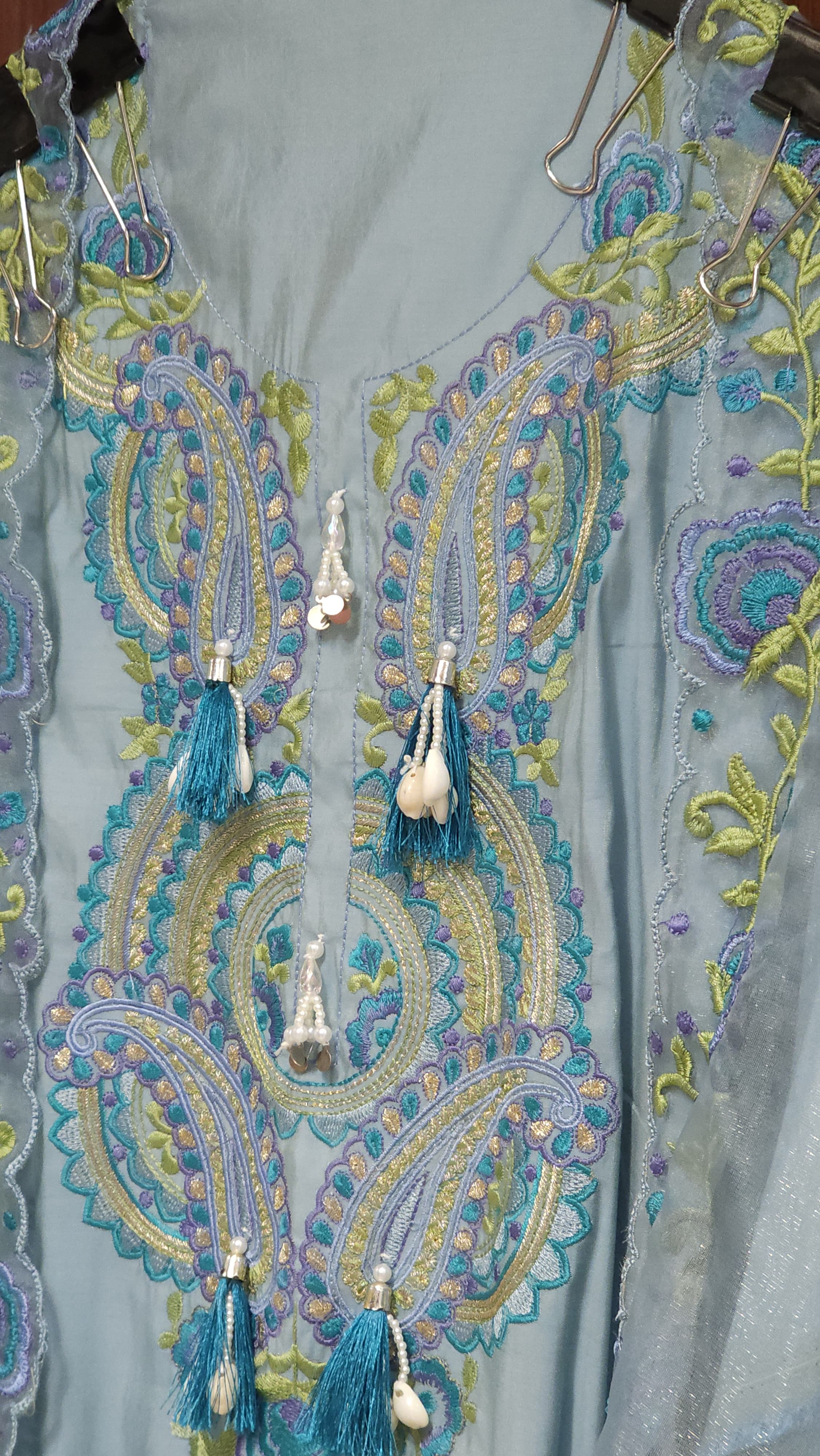 Organza Dupatta Modal Cotton Embroidered Suit