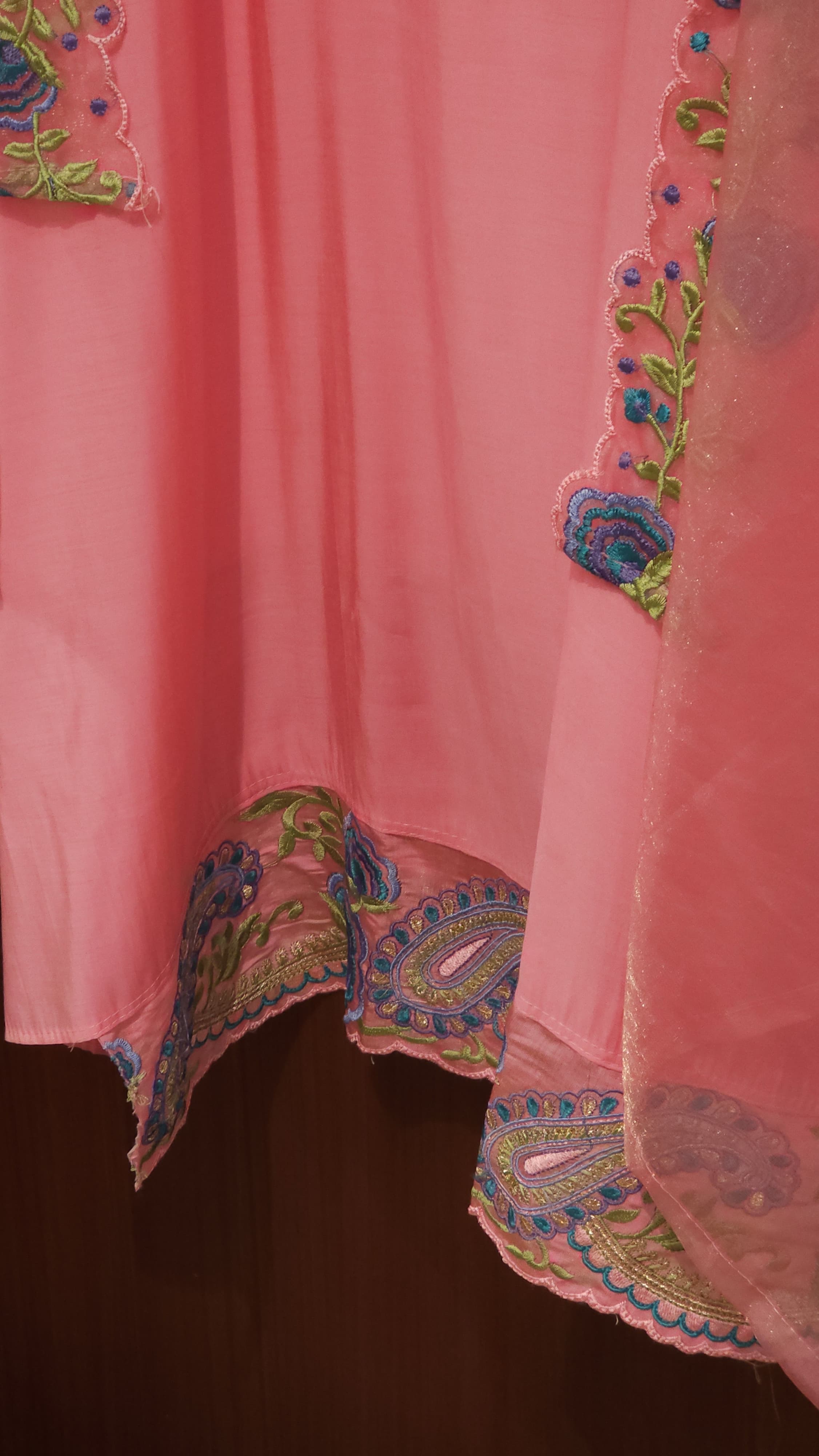 Organza Dupatta Modal Cotton Embroidered Suit