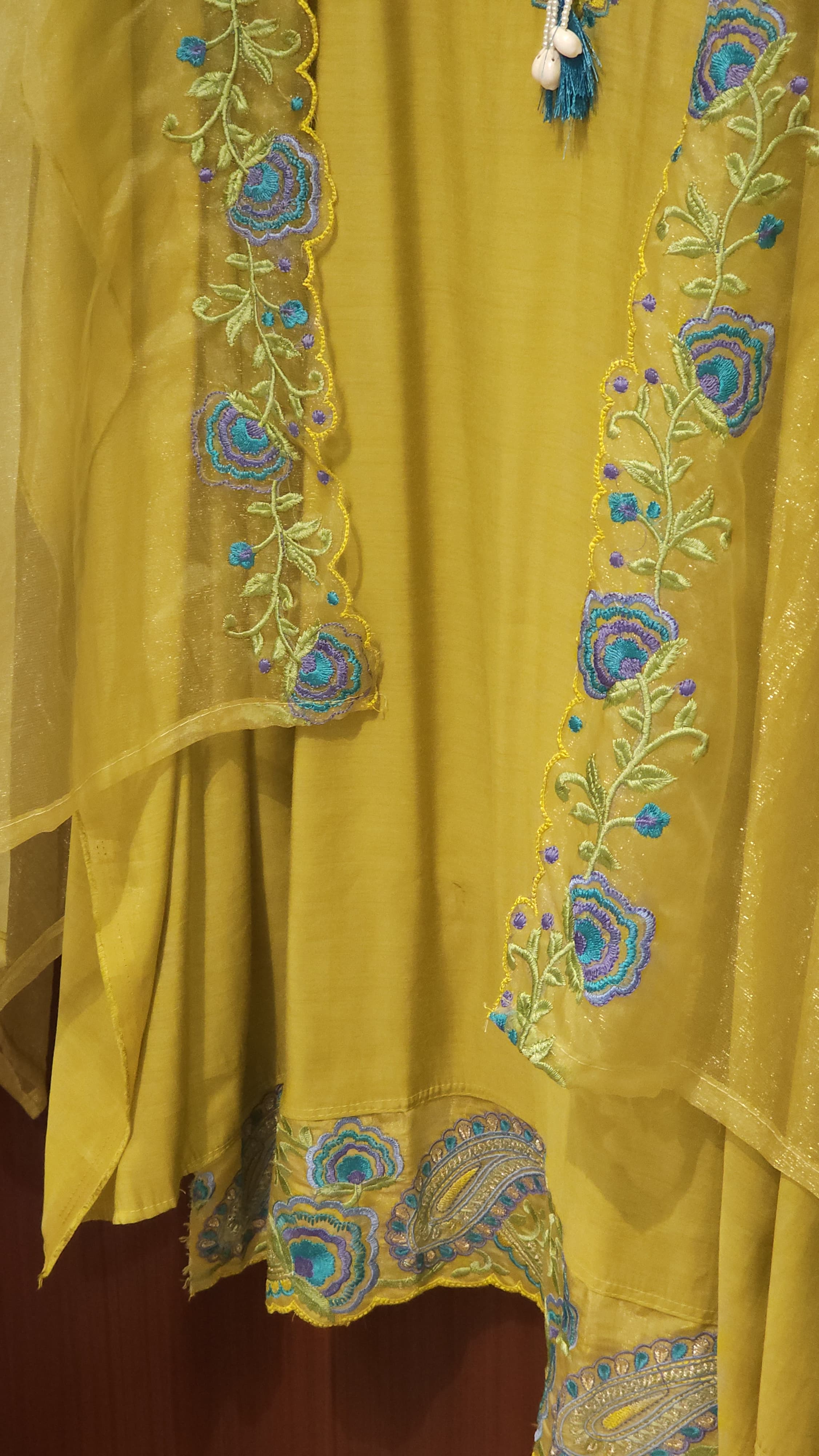 Organza Dupatta Modal Cotton Embroidered Suit