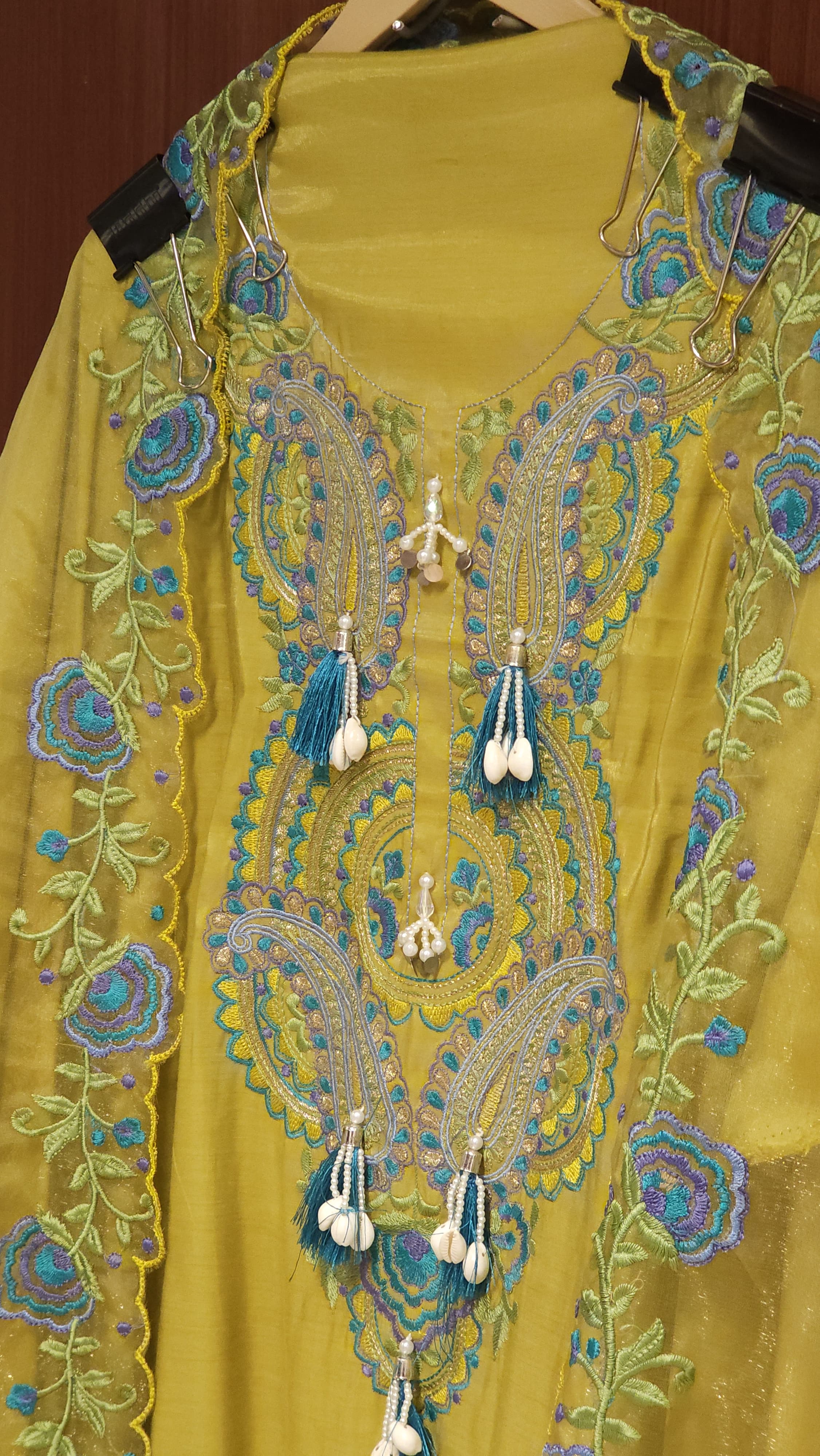 Organza Dupatta Modal Cotton Embroidered Suit