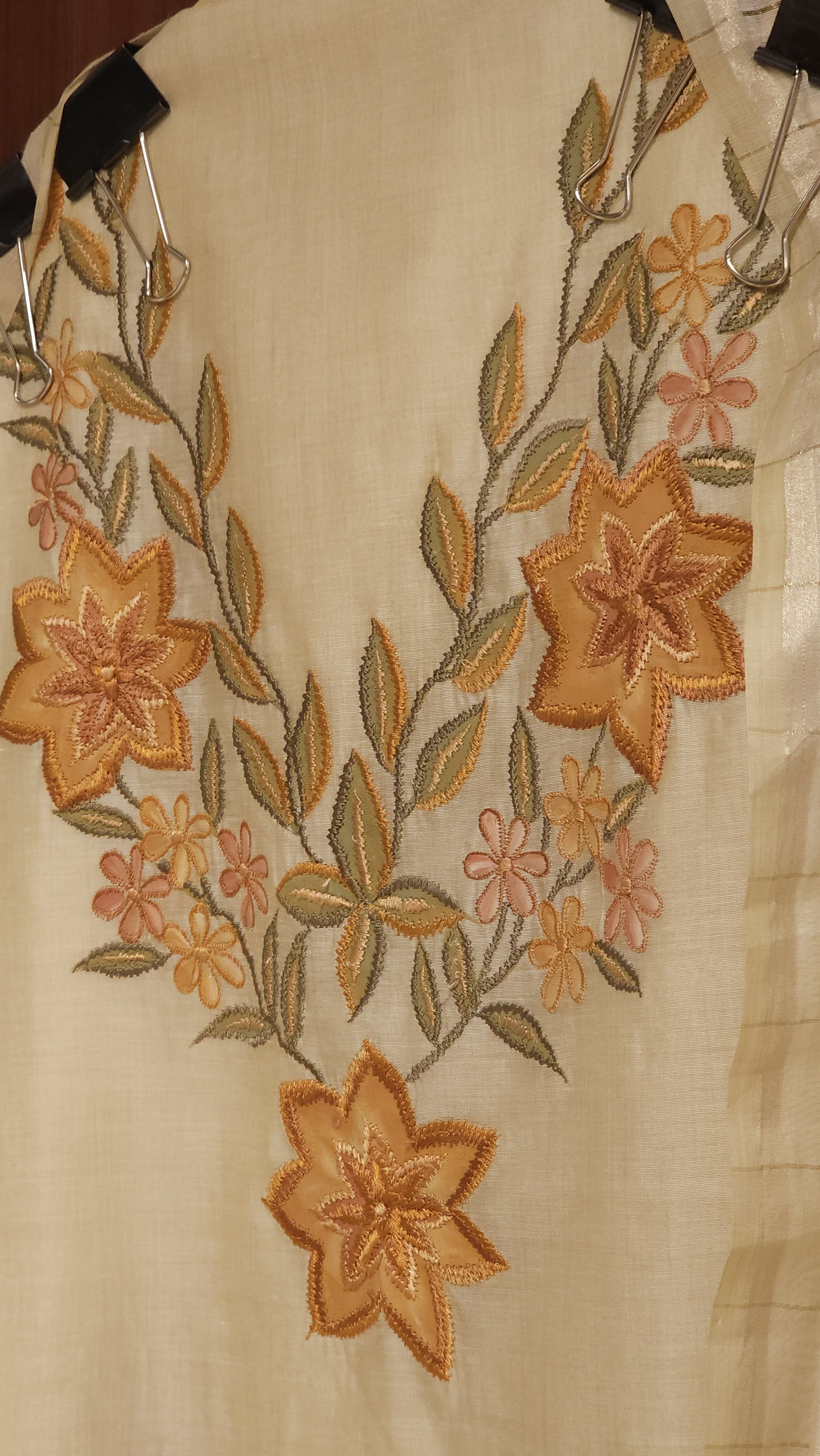 Jamdani Suit with Gold lurex & Brush Paint