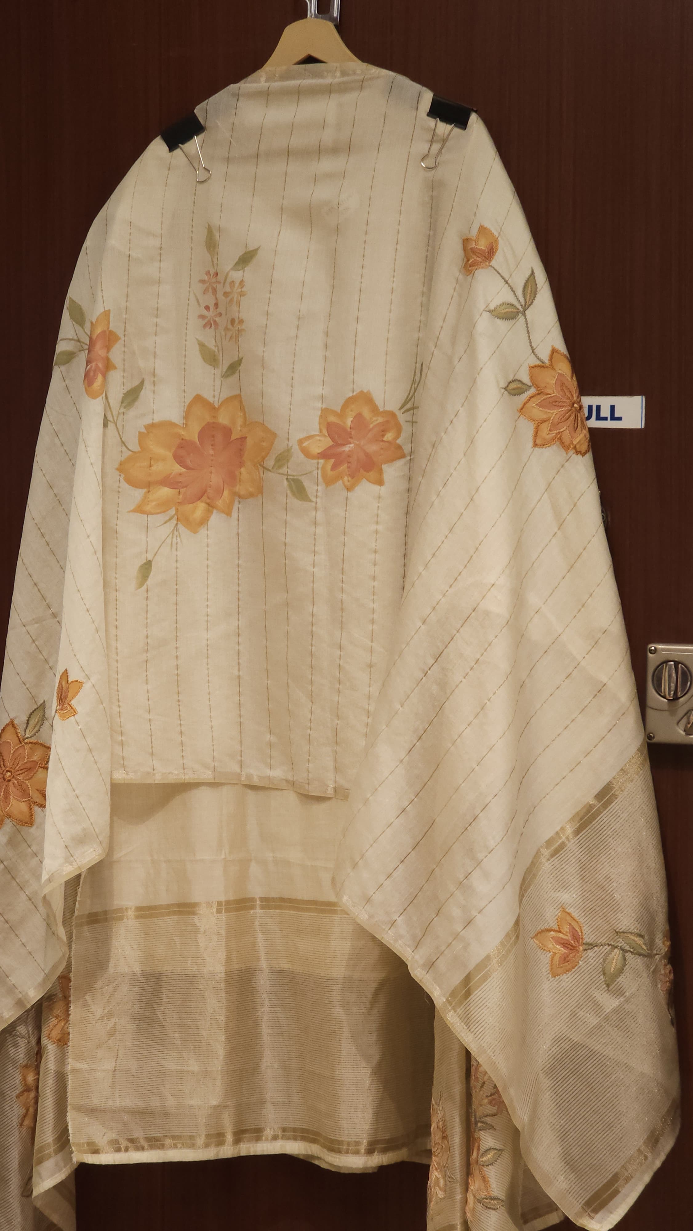 Jamdani Suit with Gold lurex & Brush Paint