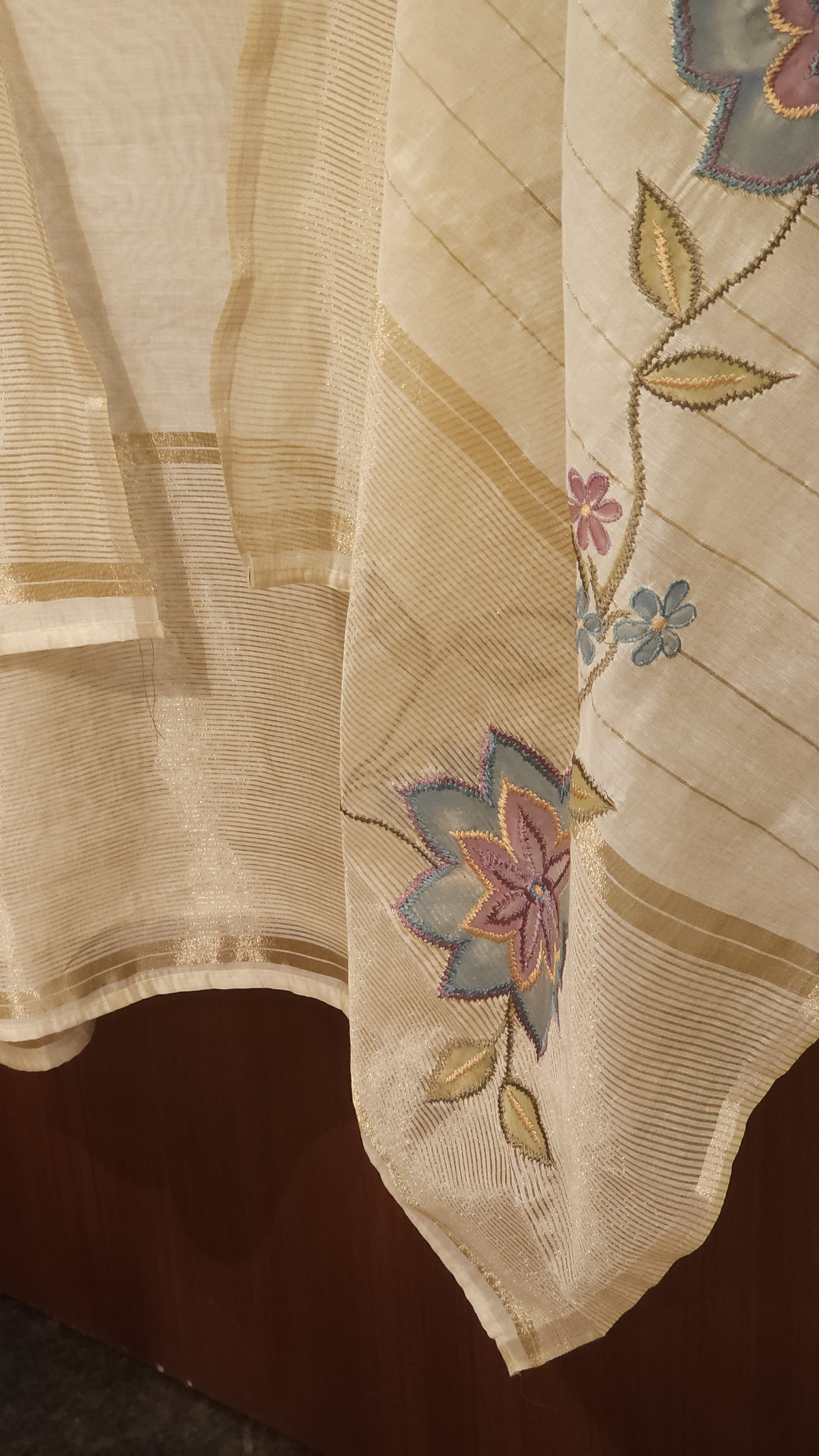 Jamdani Suit with Gold lurex & Brush Paint
