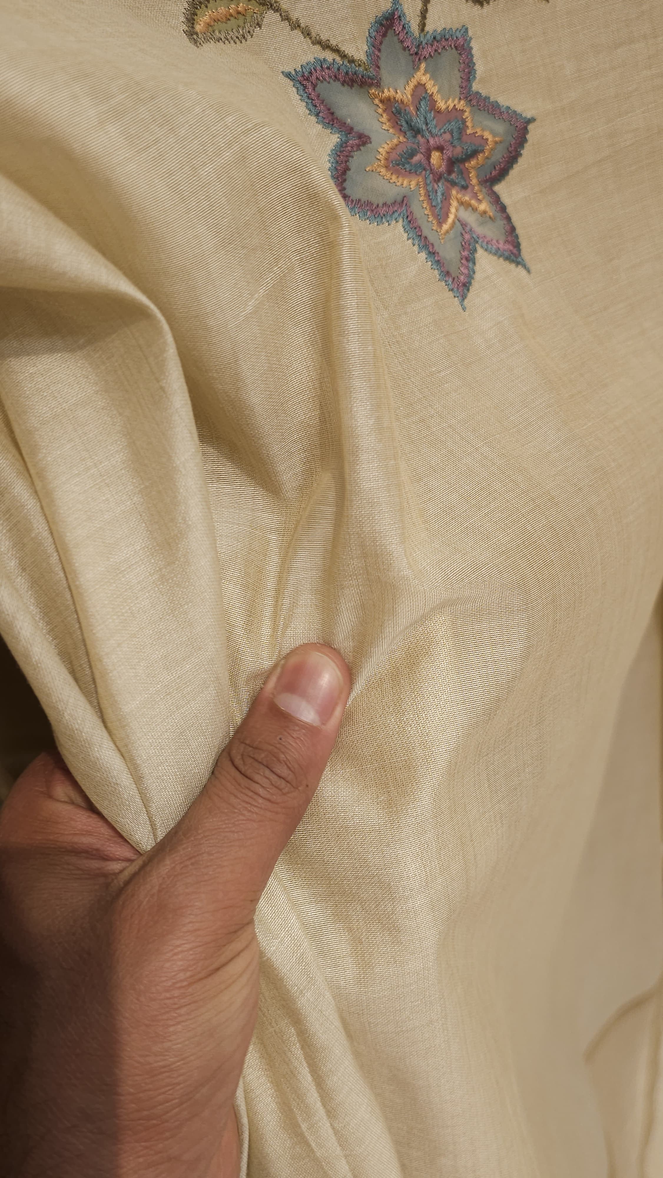 Jamdani Suit with Gold lurex & Brush Paint