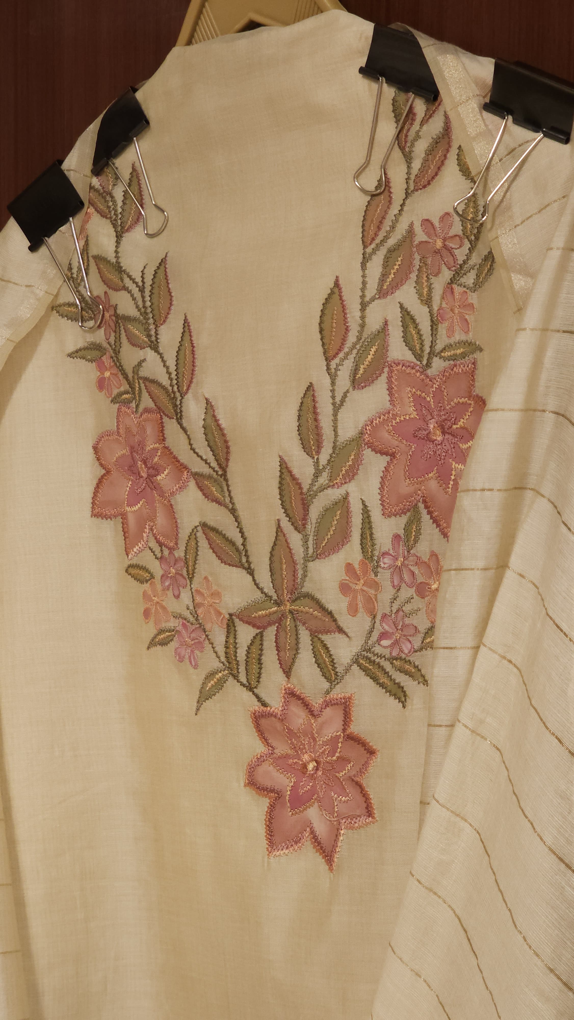 Jamdani Suit with Gold lurex & Brush Paint