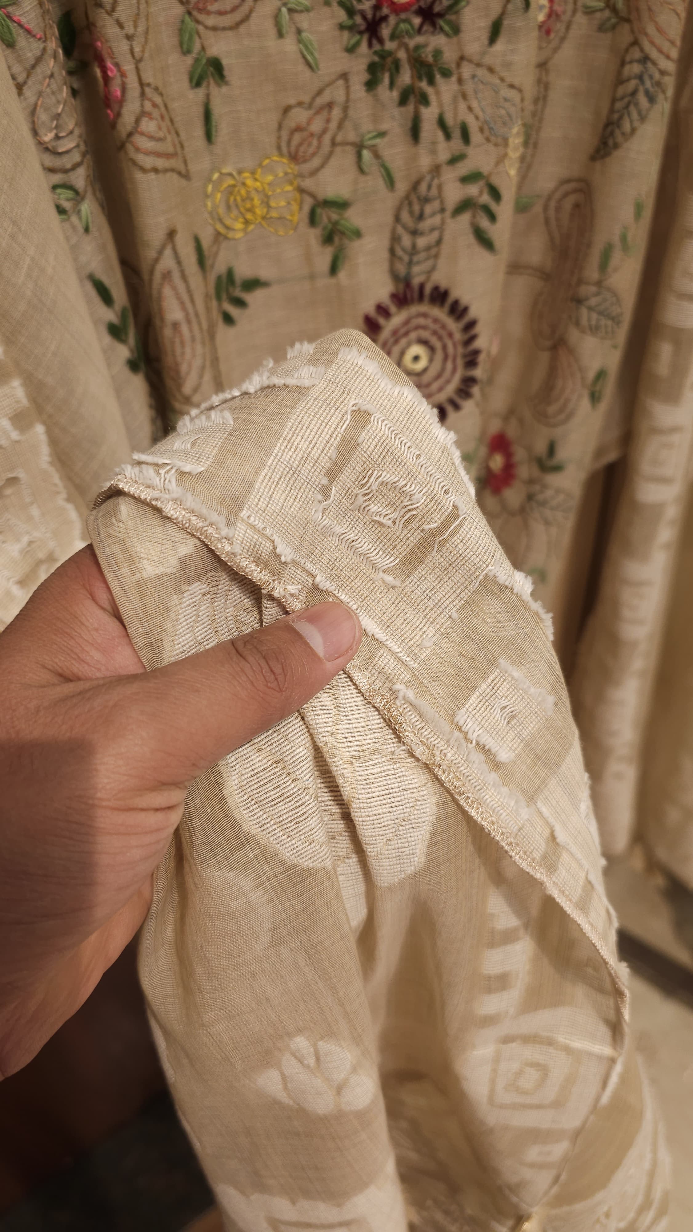 Pure Linen Handcrafted Kantha Work Suit