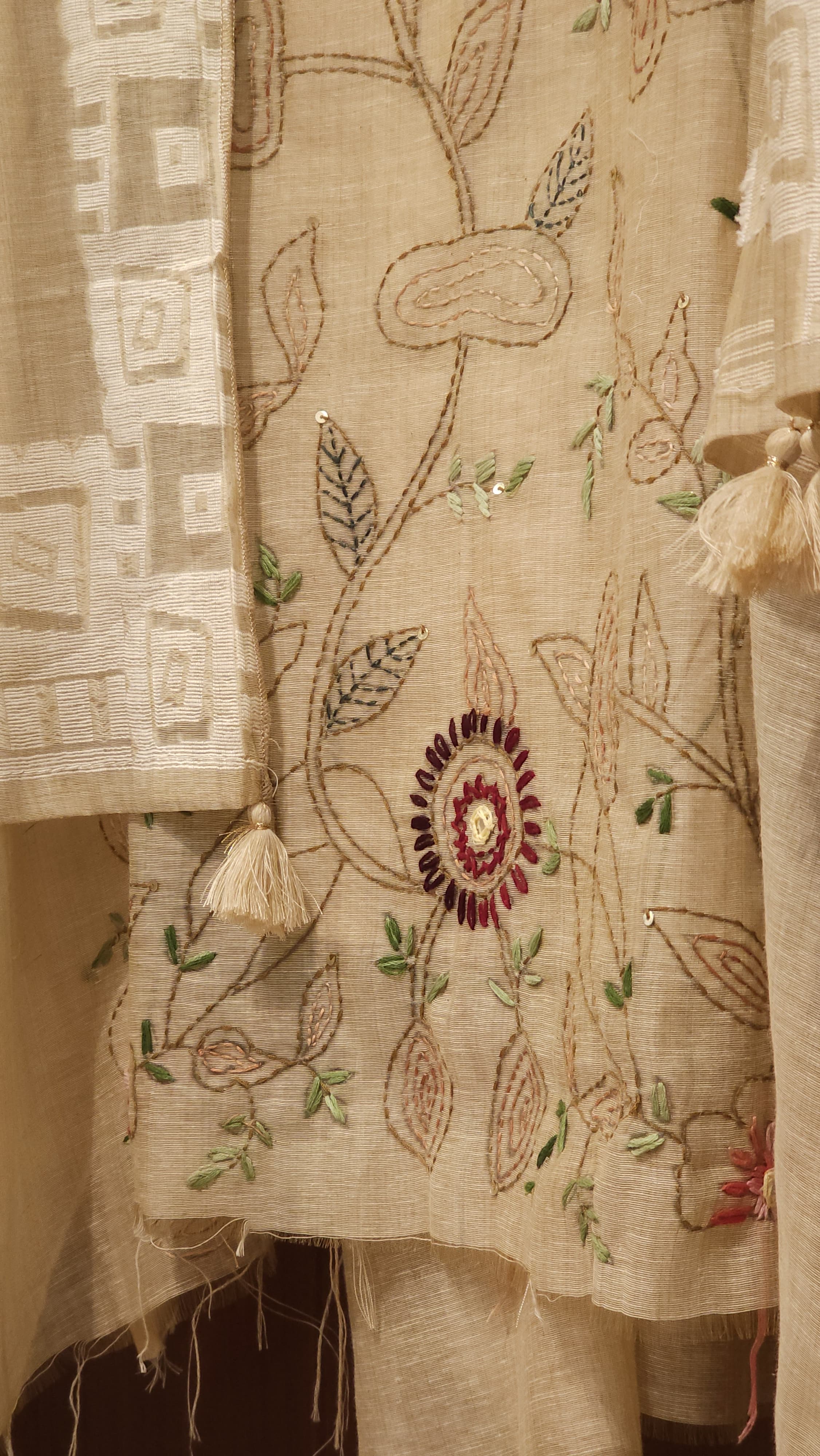 Pure Linen Handcrafted Kantha Work Suit