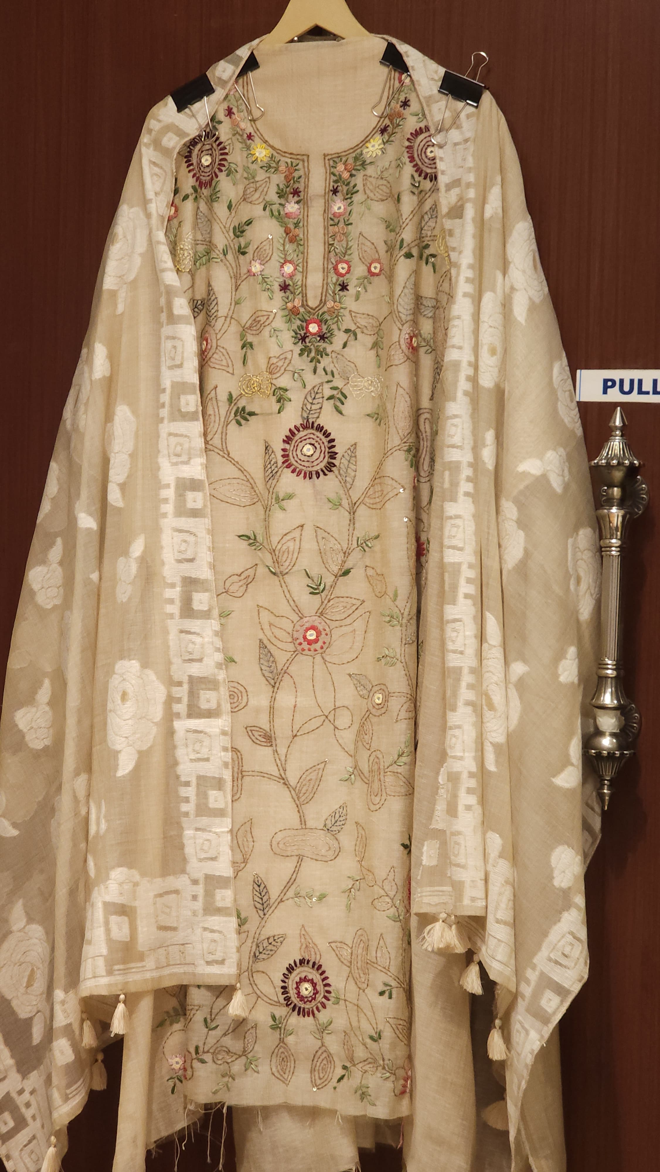 Pure Linen Handcrafted Kantha Work Suit
