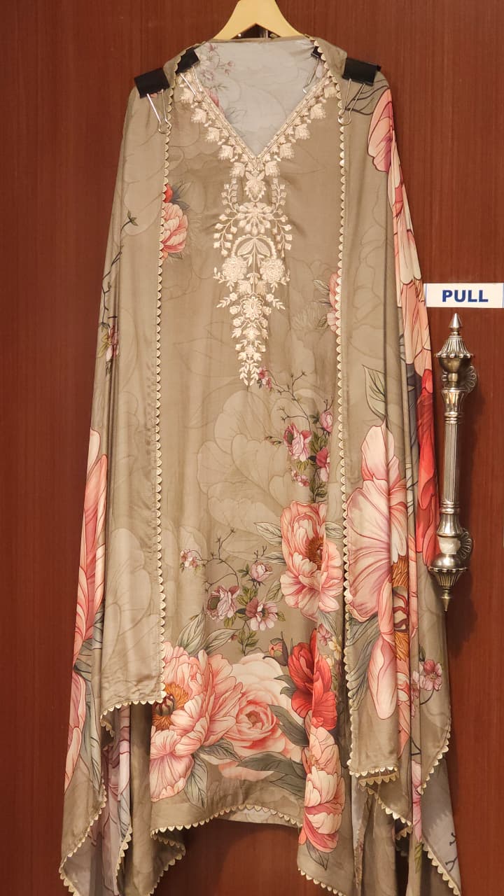 Classy Prints & Sublte Threadwork - Pure Muslin Suit