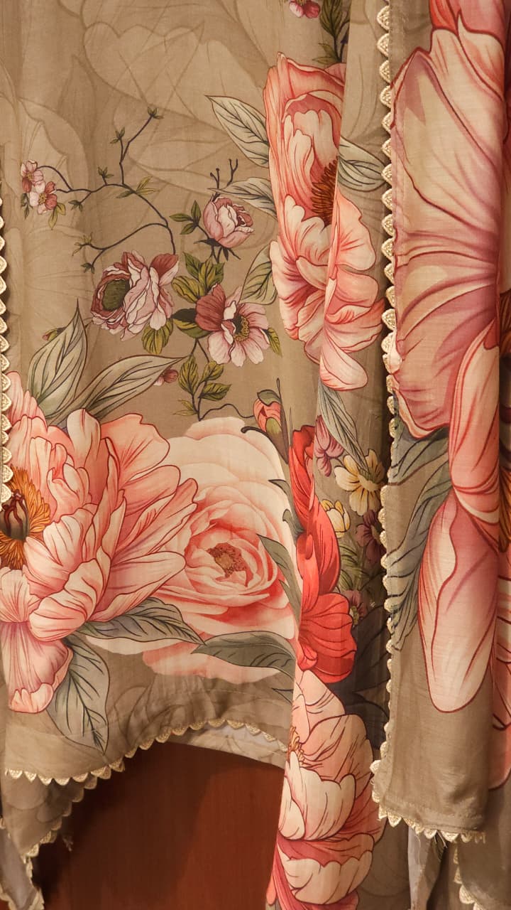 Classy Prints & Sublte Threadwork - Pure Muslin Suit