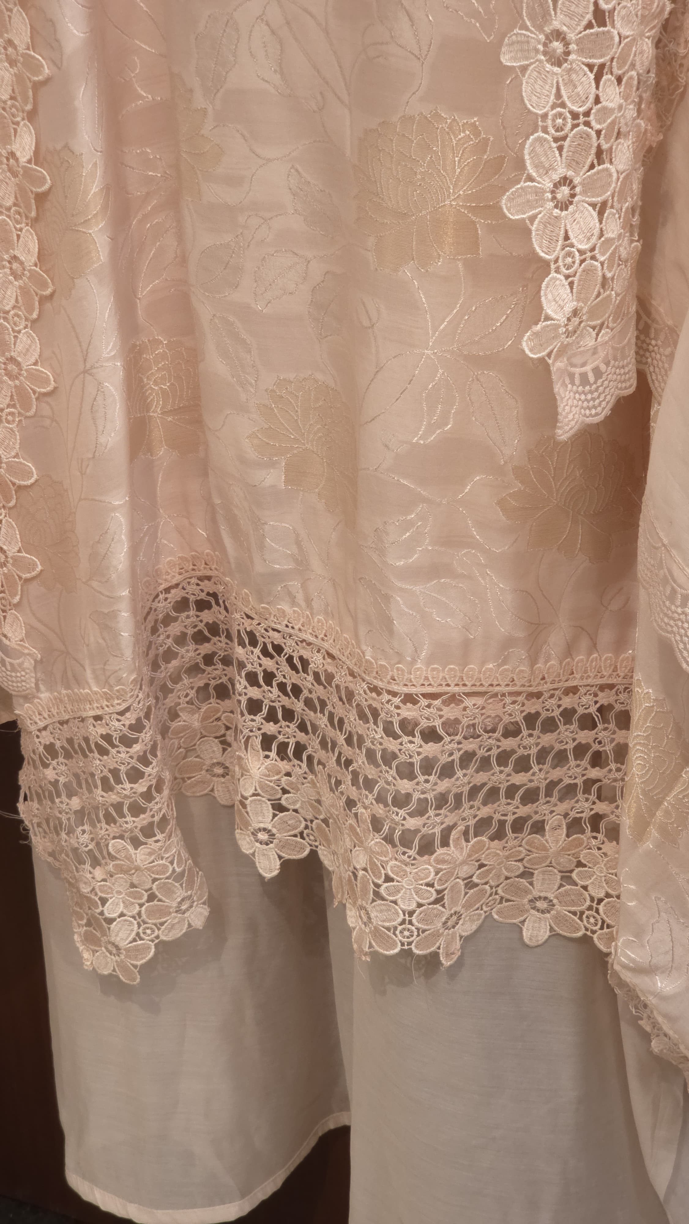 Self-Woven Cotton Silk Suit (Rare Crochet Detailing)