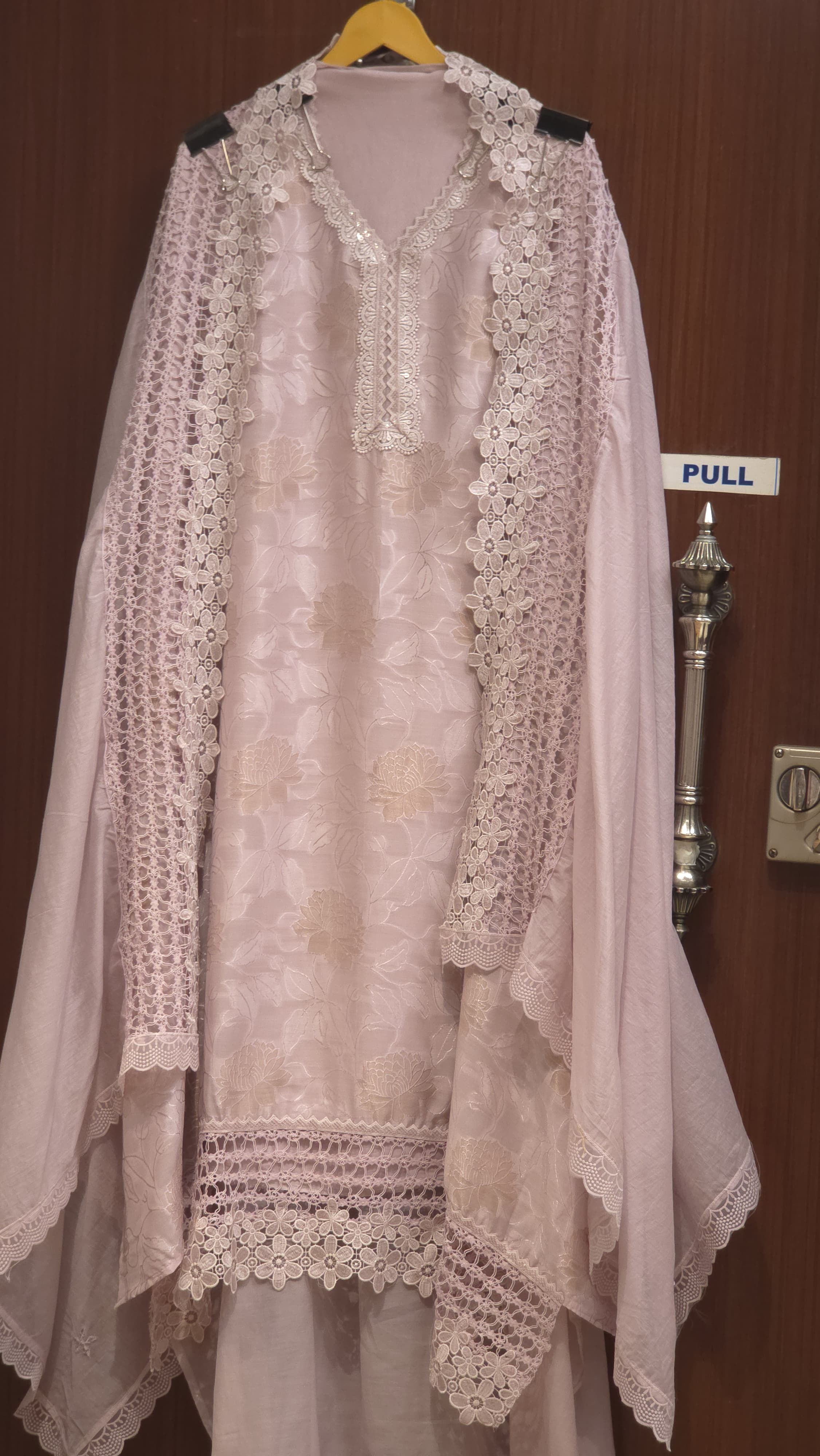 Self-Woven Cotton Silk Suit (Rare Crochet Detailing)