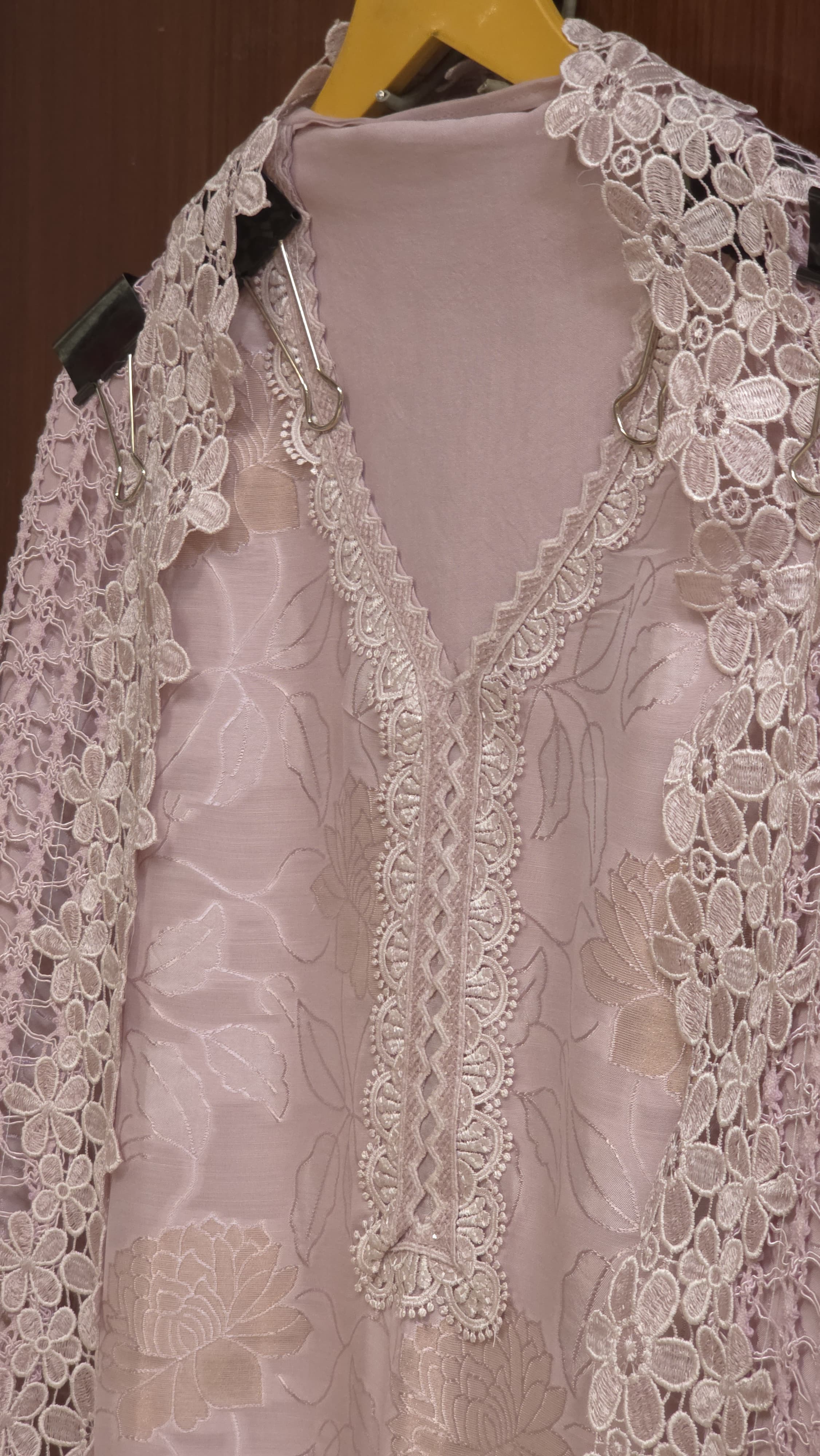 Self-Woven Cotton Silk Suit (Rare Crochet Detailing)