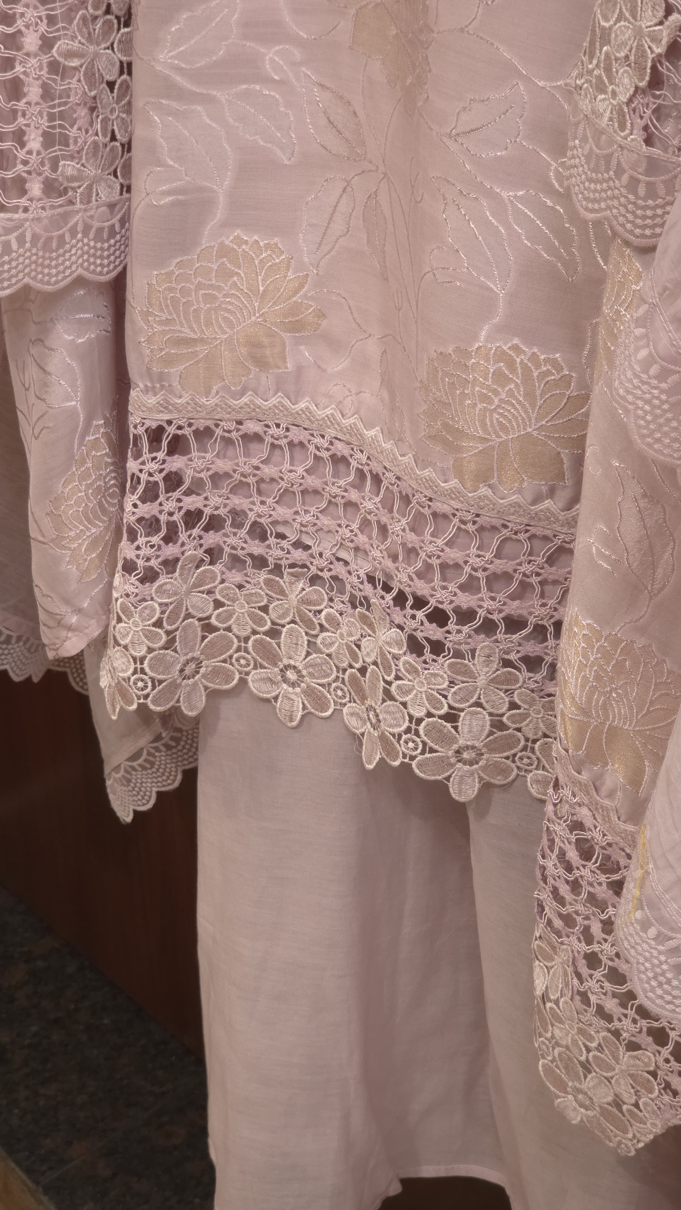 Self-Woven Cotton Silk Suit (Rare Crochet Detailing)