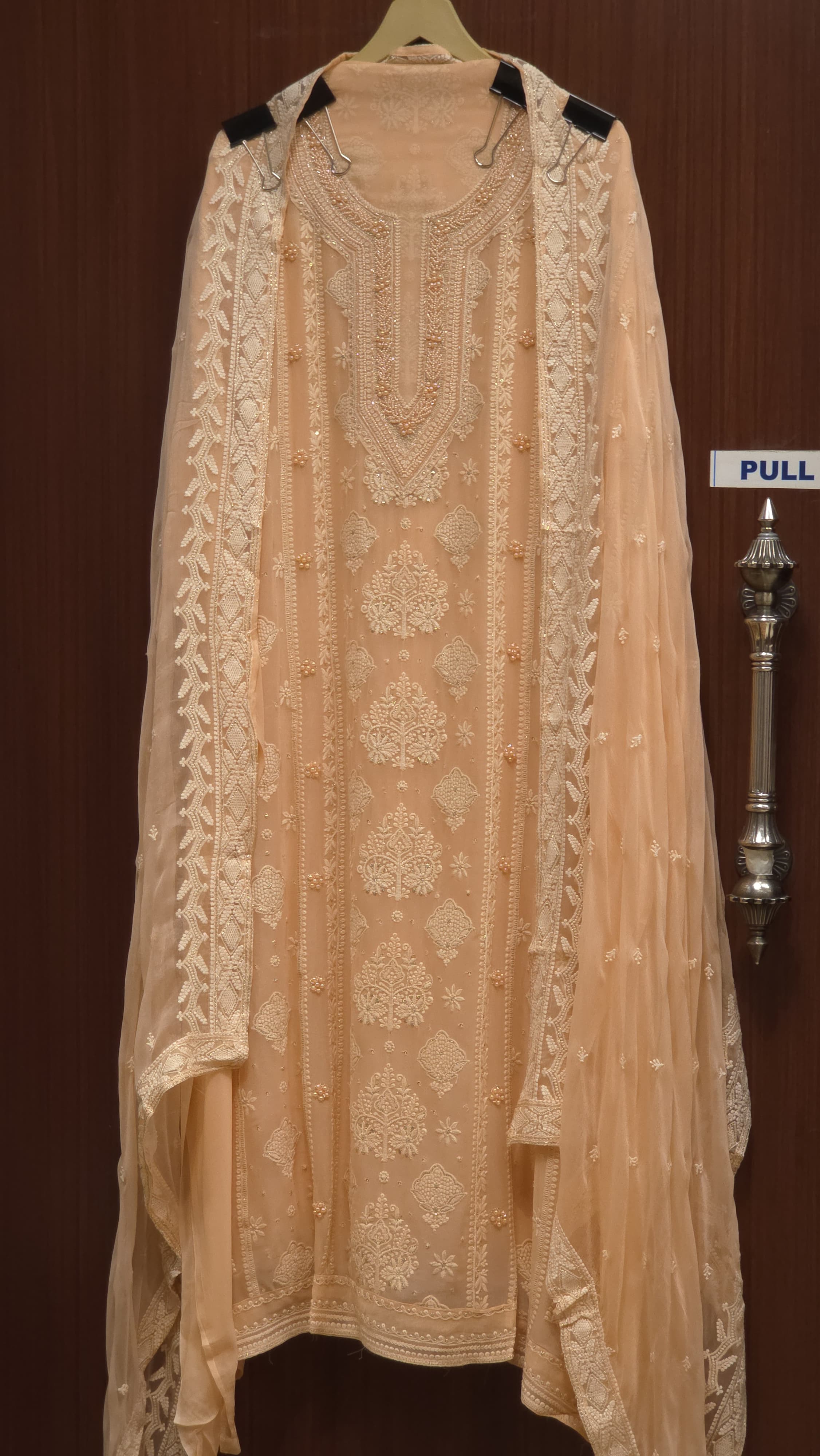 Georgette Lucknowi Suit Pearl Suit 1.O