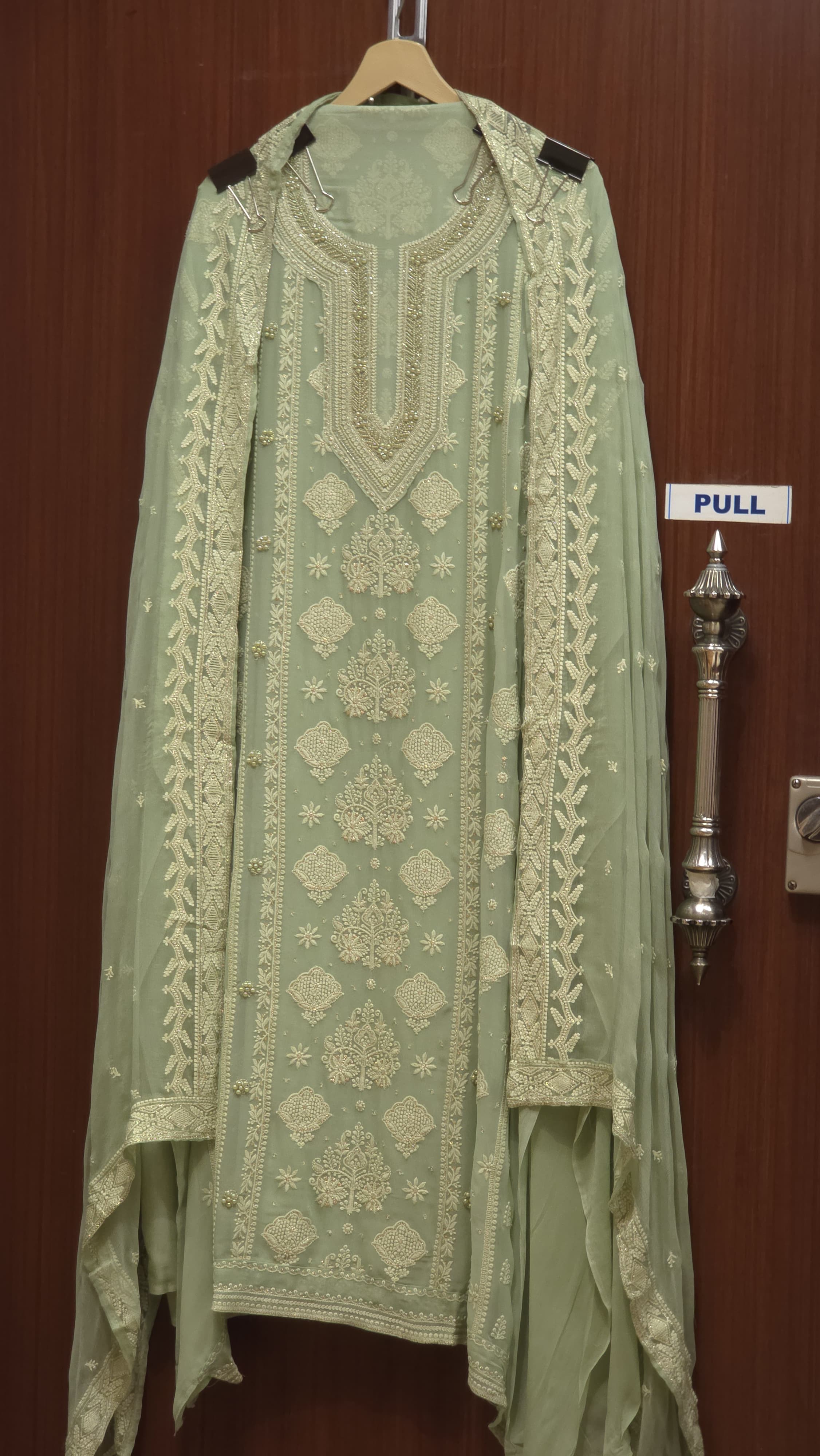 Georgette Lucknowi Suit Pearl Suit 1.O