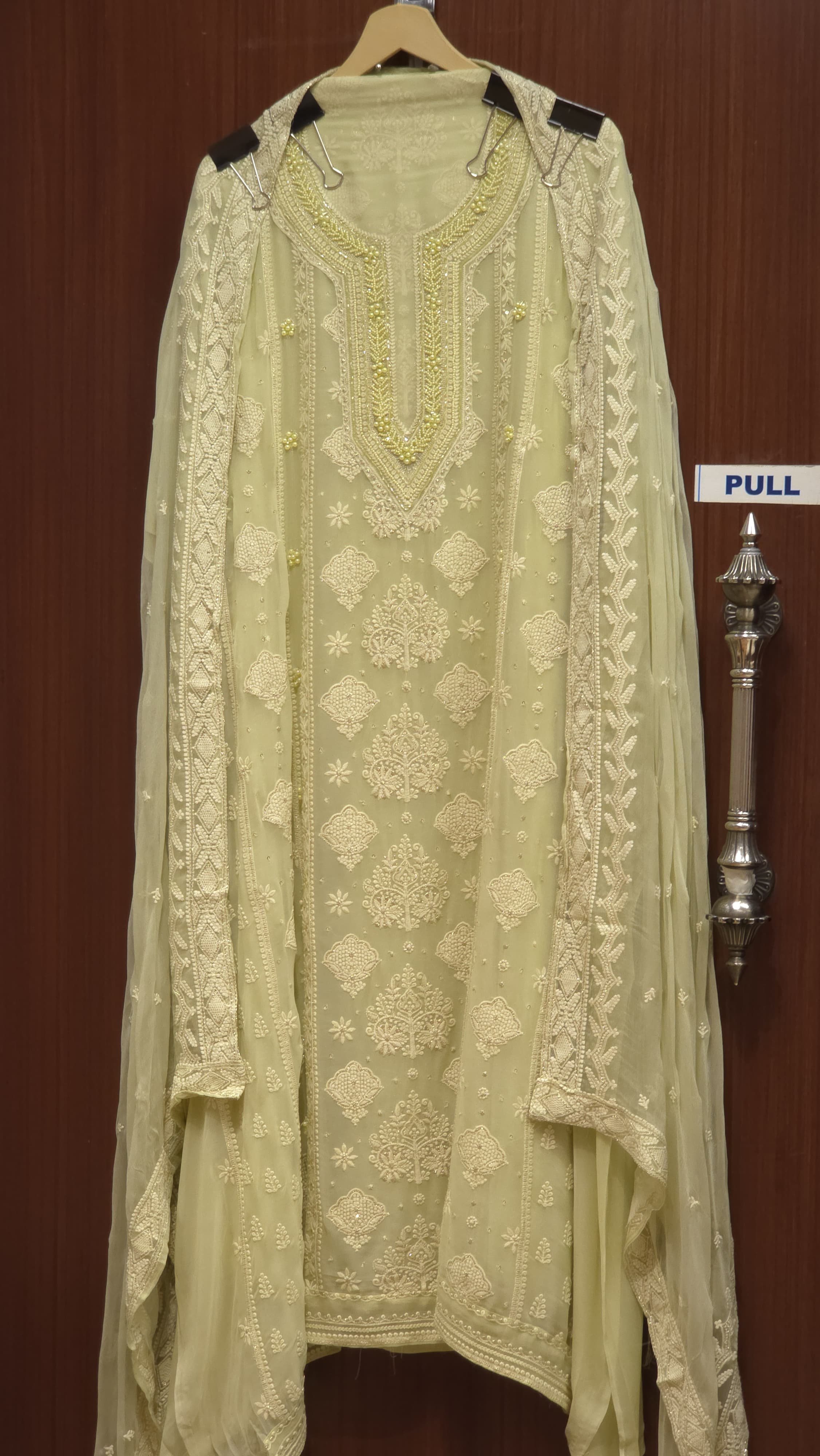 Georgette Lucknowi Suit Pearl Suit 1.O