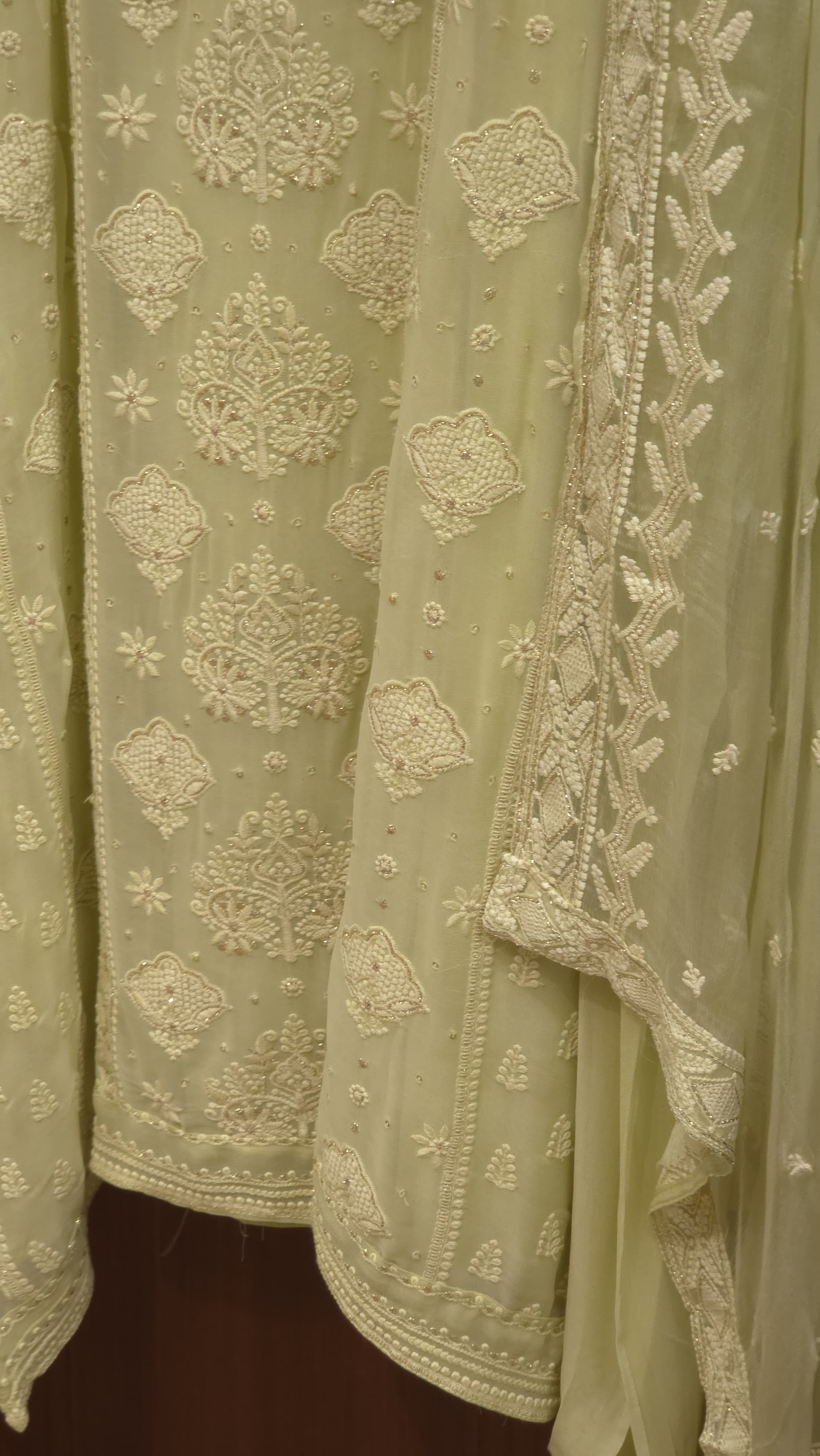Georgette Lucknowi Suit Pearl Suit 1.O