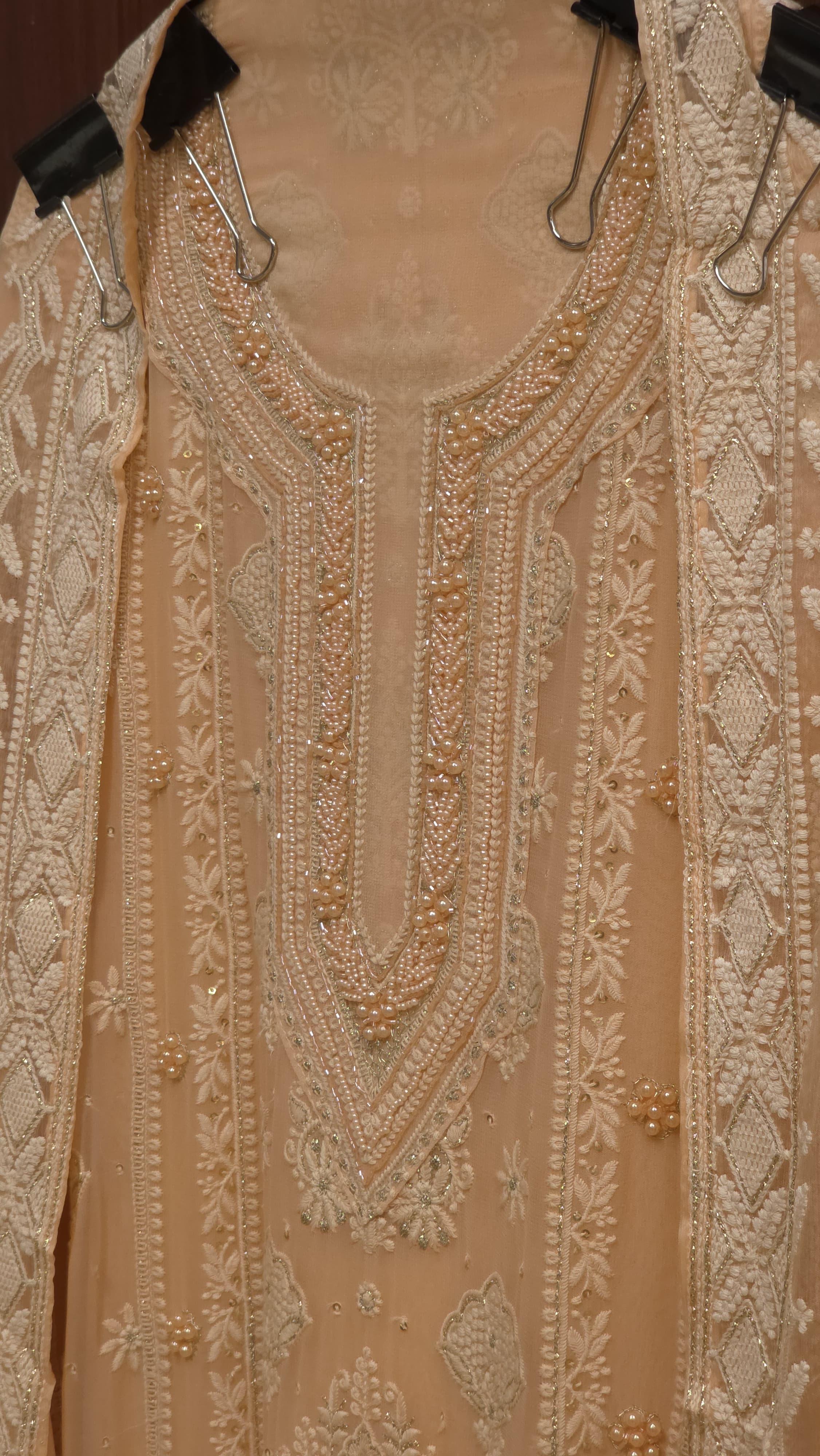 Georgette Lucknowi Suit Pearl Suit 1.O