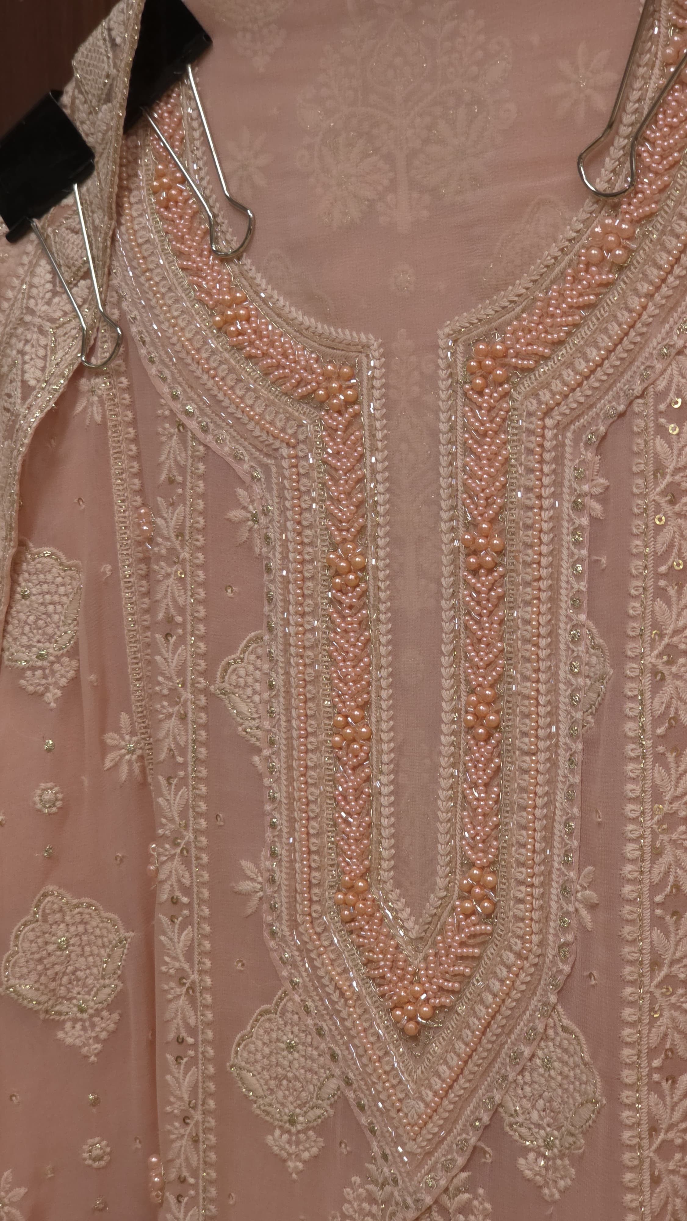 Georgette Lucknowi Suit Pearl Suit 1.O